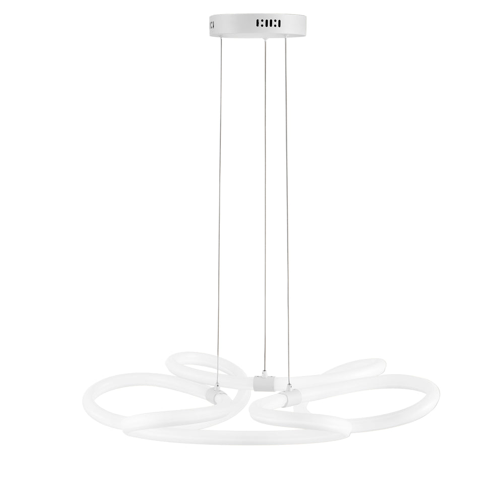 Lampadario a sospensione HEAVEN bianco in metallo con diffusore in acrilico 75 cm