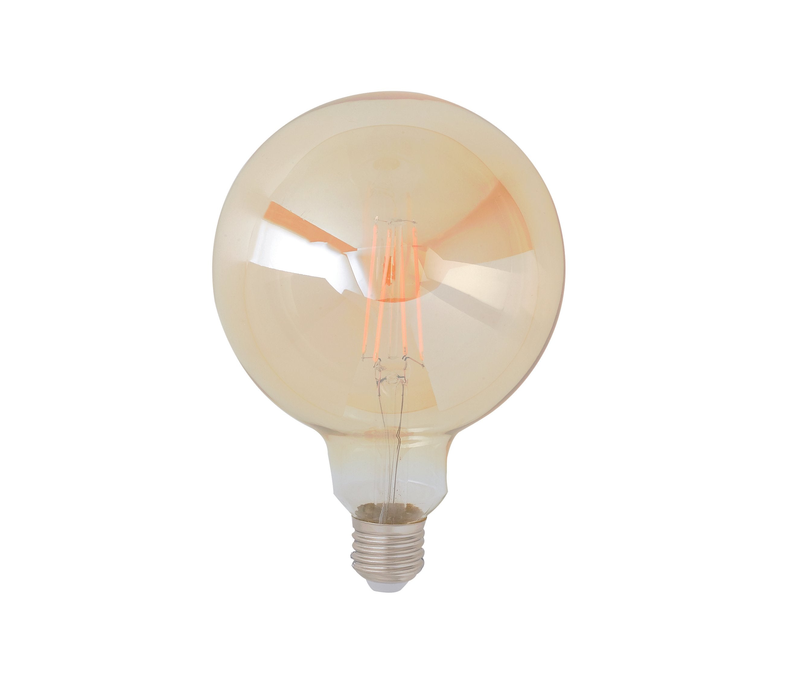 Lampadina LED globo in vetro ambrato 8W con attacco E27, luce calda 2500K