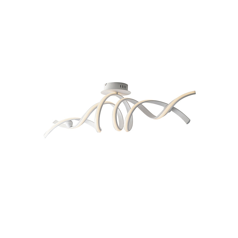Lámpara de techo LED Mystral de 36W con estructura de aluminio gofrado en blanco y difusor de silicona, luz natural