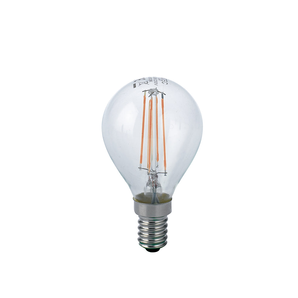 Lampadina LED filamento globo E14 4W, 470 Lumen 4,5x7,8 cm.