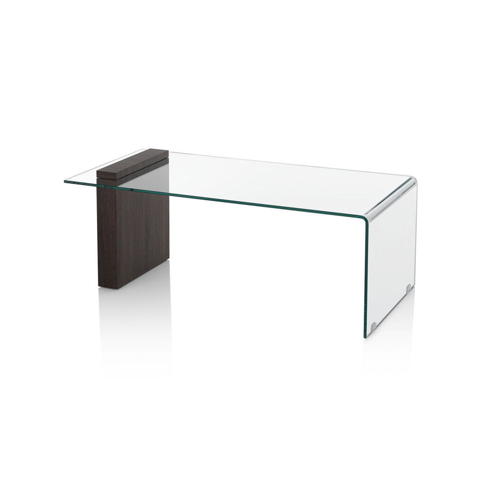 Tavolino LEXIE in legno e vetro