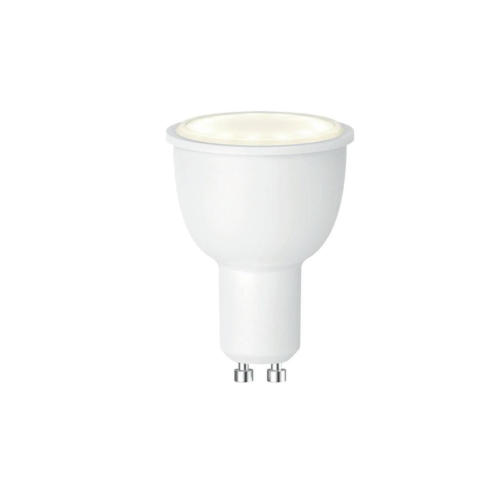 Bombilla LED SMART de 4,5W con casquillo E27, regulable, RGB (multicolor) + luz natural, con función WIFI 7x5 cm.