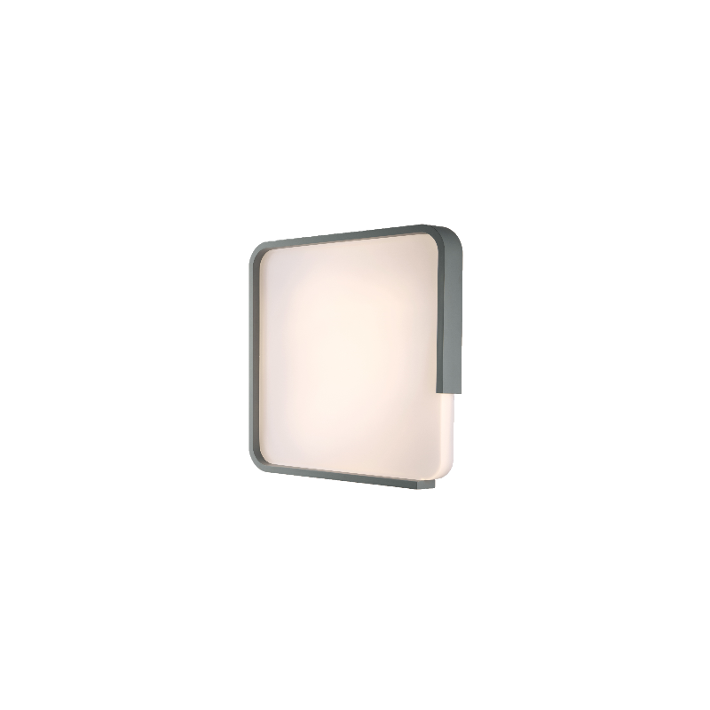 Plafonnier Wayout LED 40W, en gris avec diffuseur blanc satiné et système de changement de température de couleur avec interrupteur interne