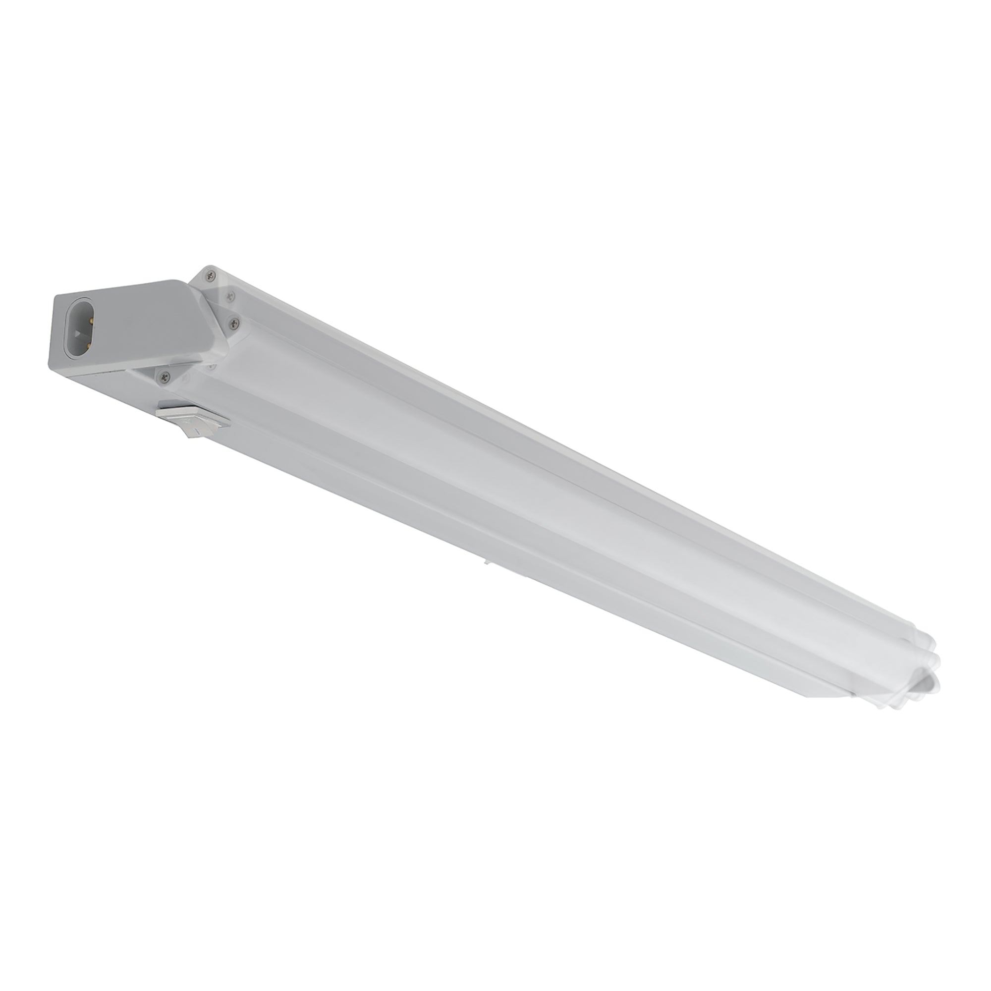 Barra LED sottopensile MOVIE in policarbonato bianco con diffusore orientabile e interruttore