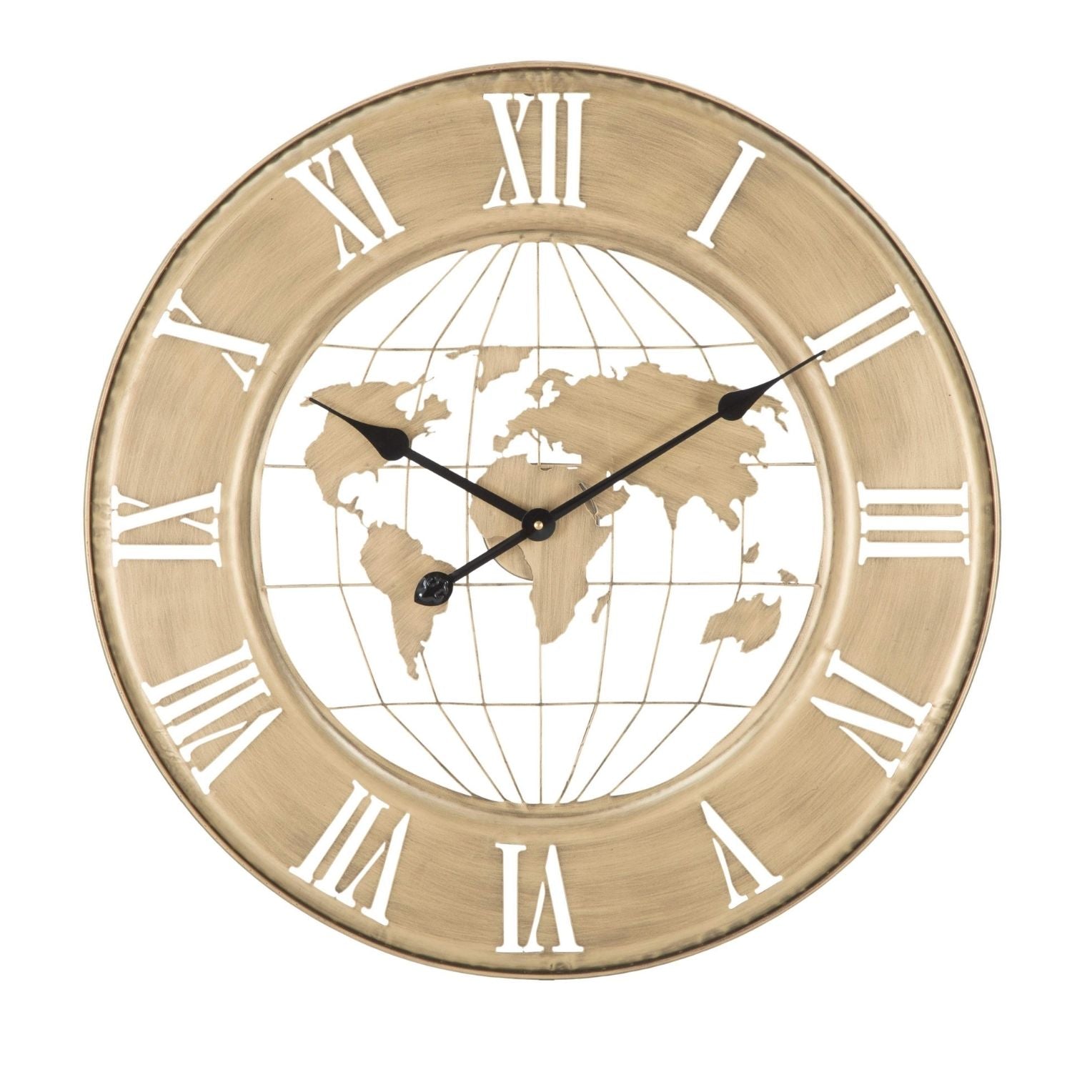 Reloj de pared WORLD con números romanos.