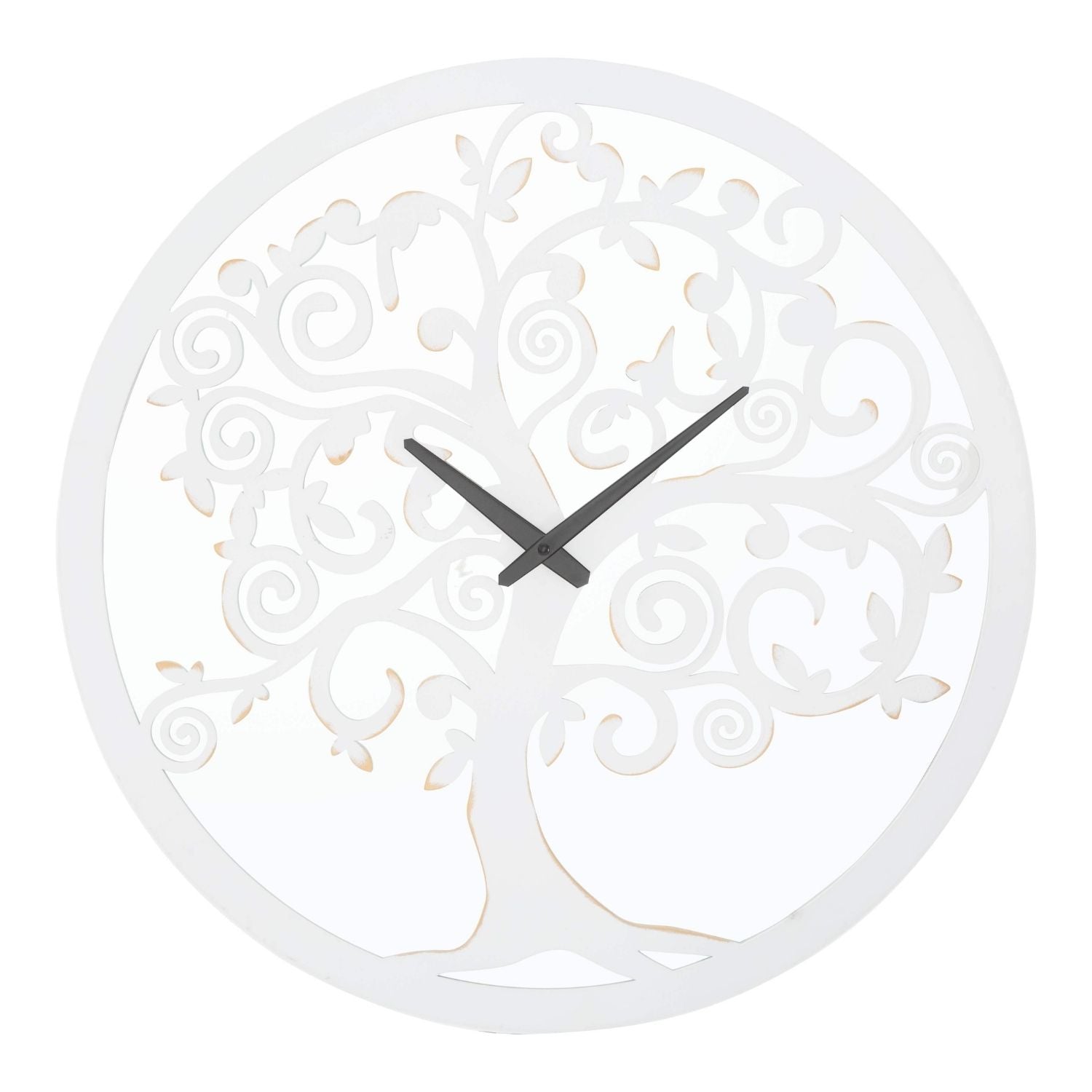 Reloj de pared TREE blanco en mdf.