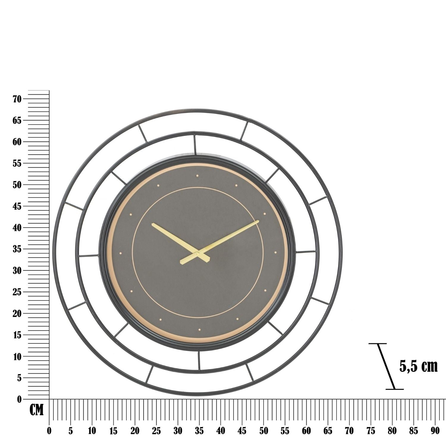 Reloj de pared redondo de hierro RIM.