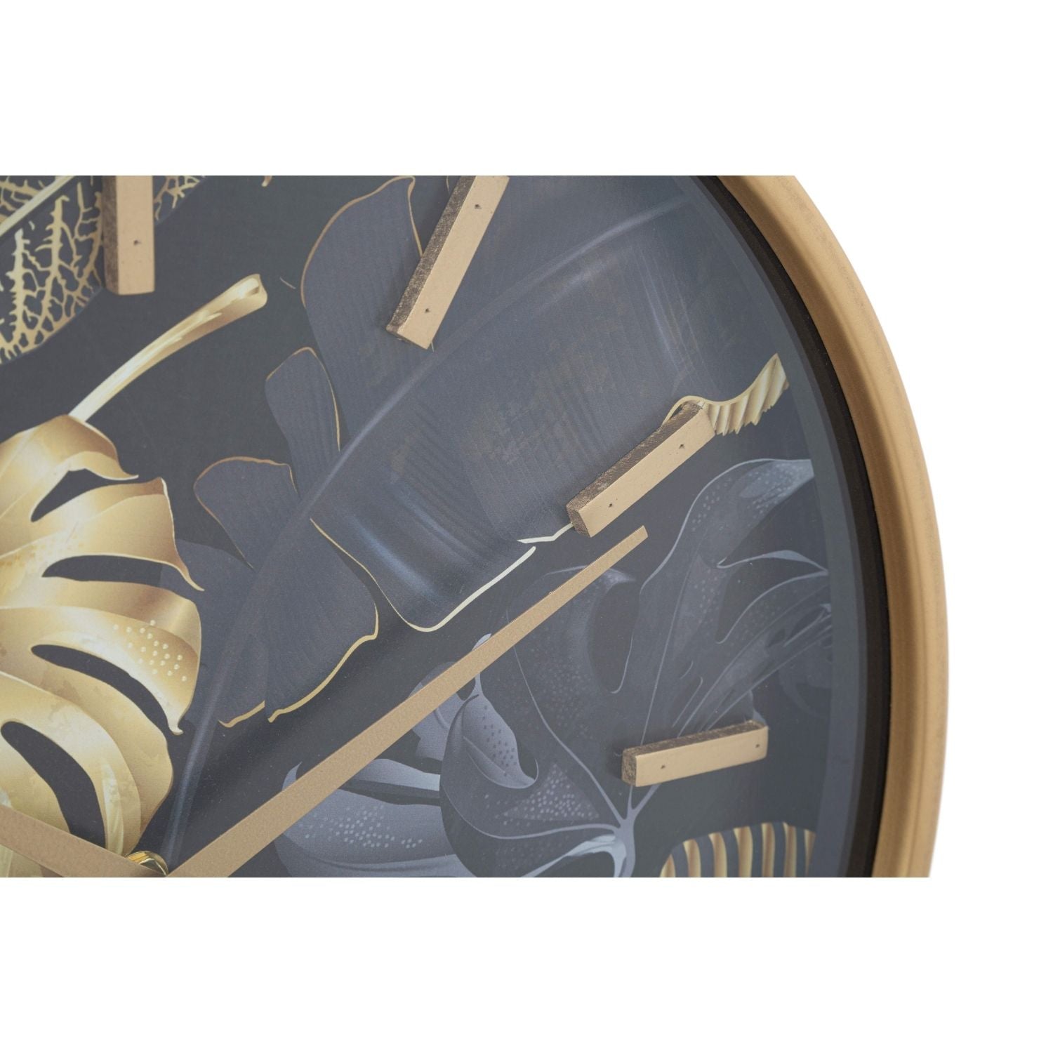 Horloge murale ronde LEAF avec décorations nature