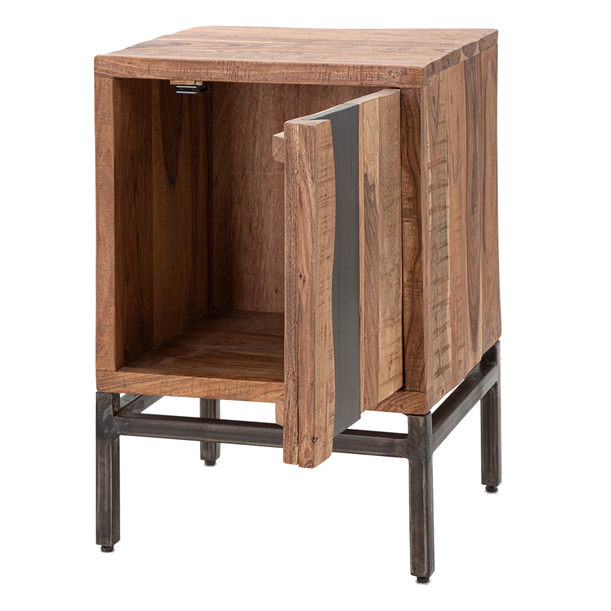 Table de chevet DREWNO en bois avec porte