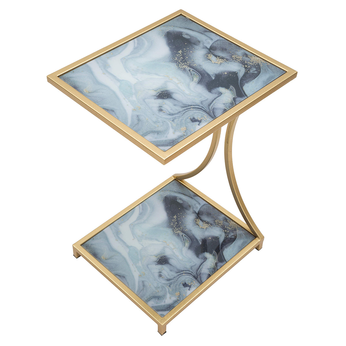 MAVI square iron and marble coffee table