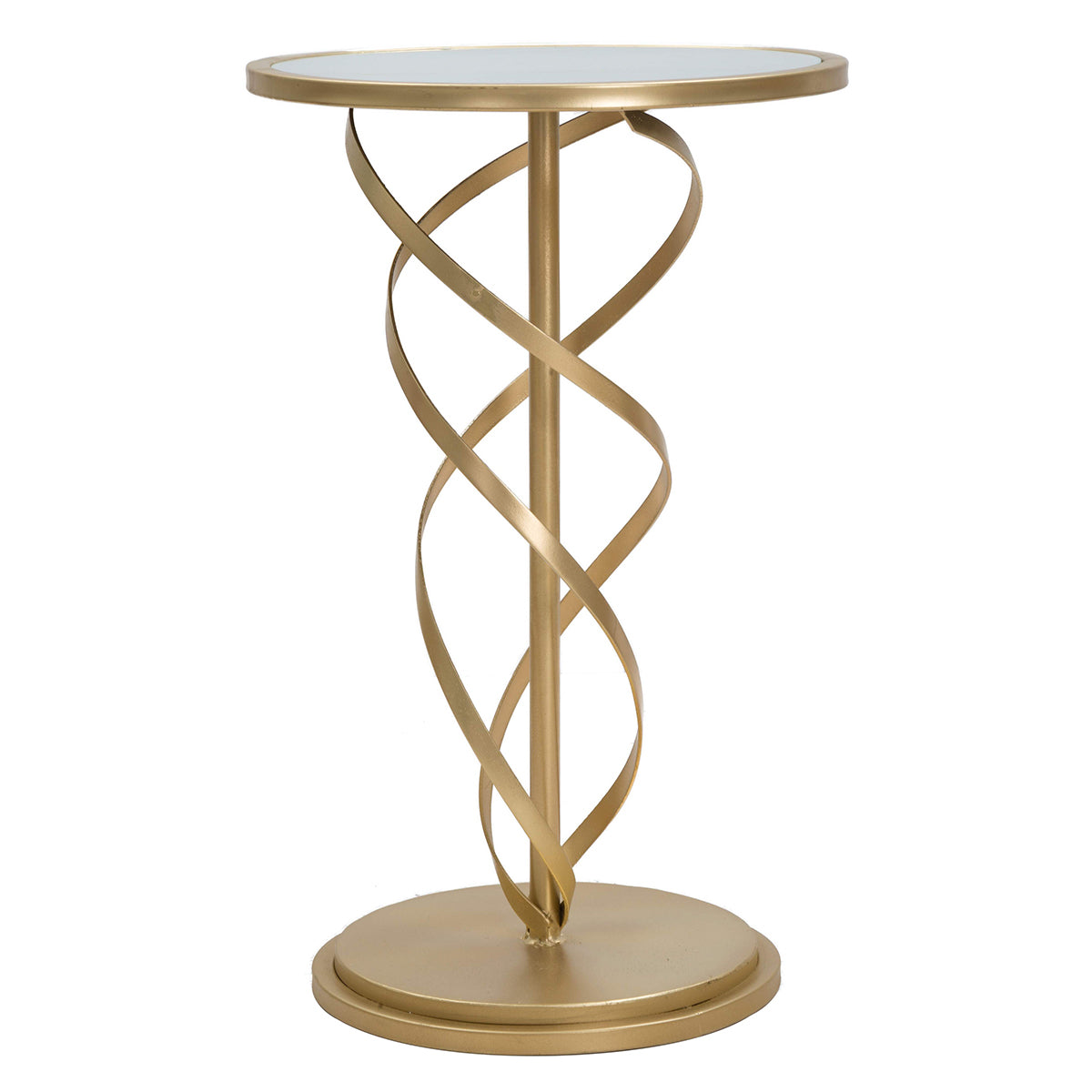 Table basse ronde CADUCEO en fer et marbre