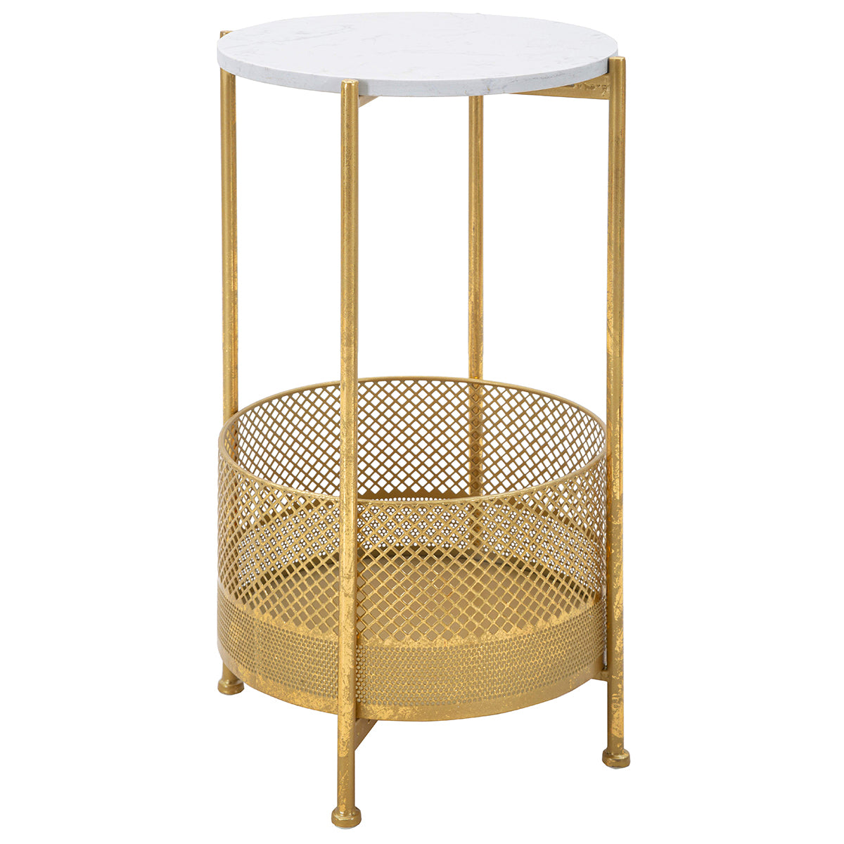 WICKER round coffee table with storage container