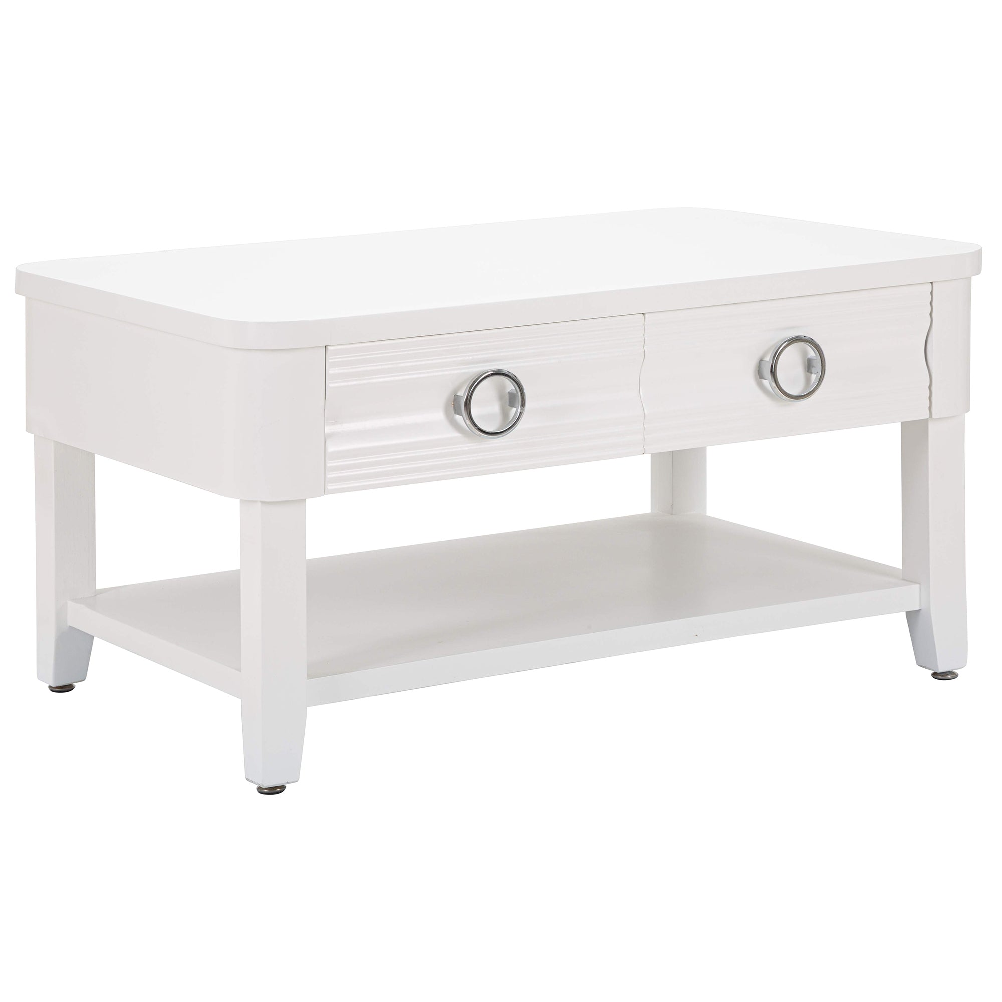 Table basse rectangulaire LOGAN en bois blanc