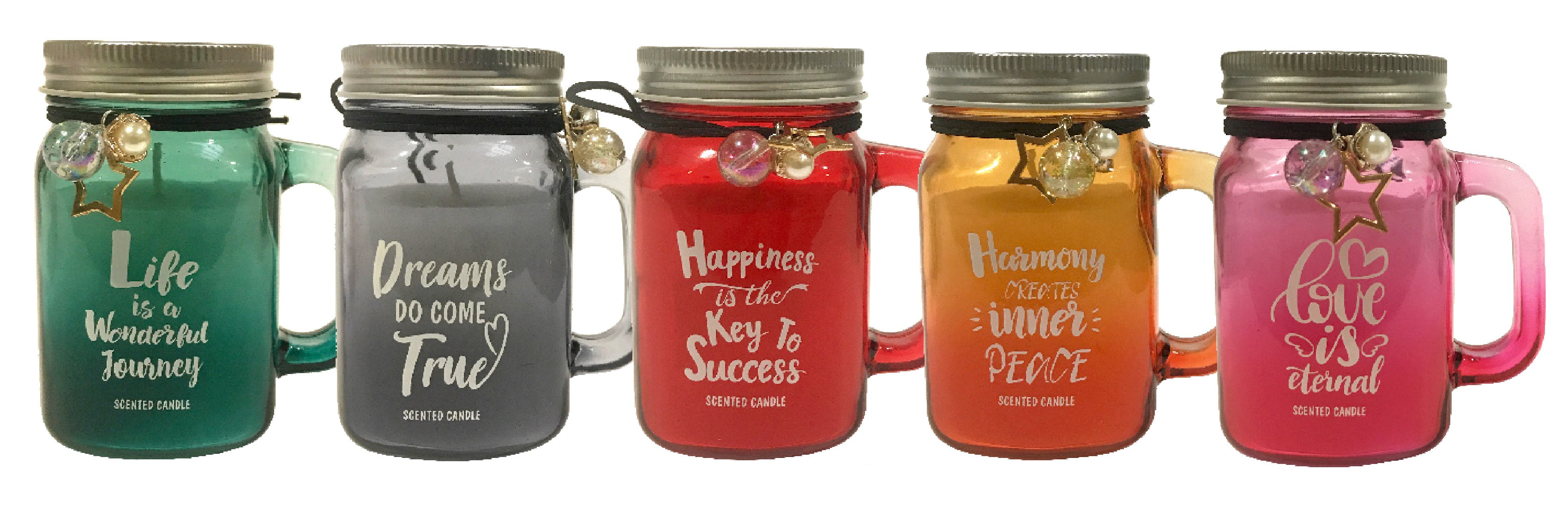 Scented candle in a jar