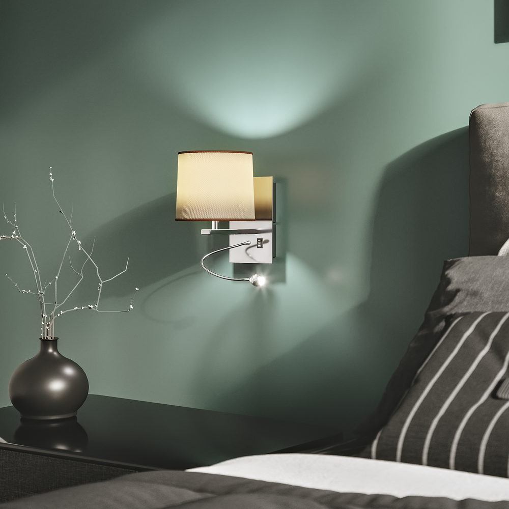 HELLY oval wall light with LED reading light