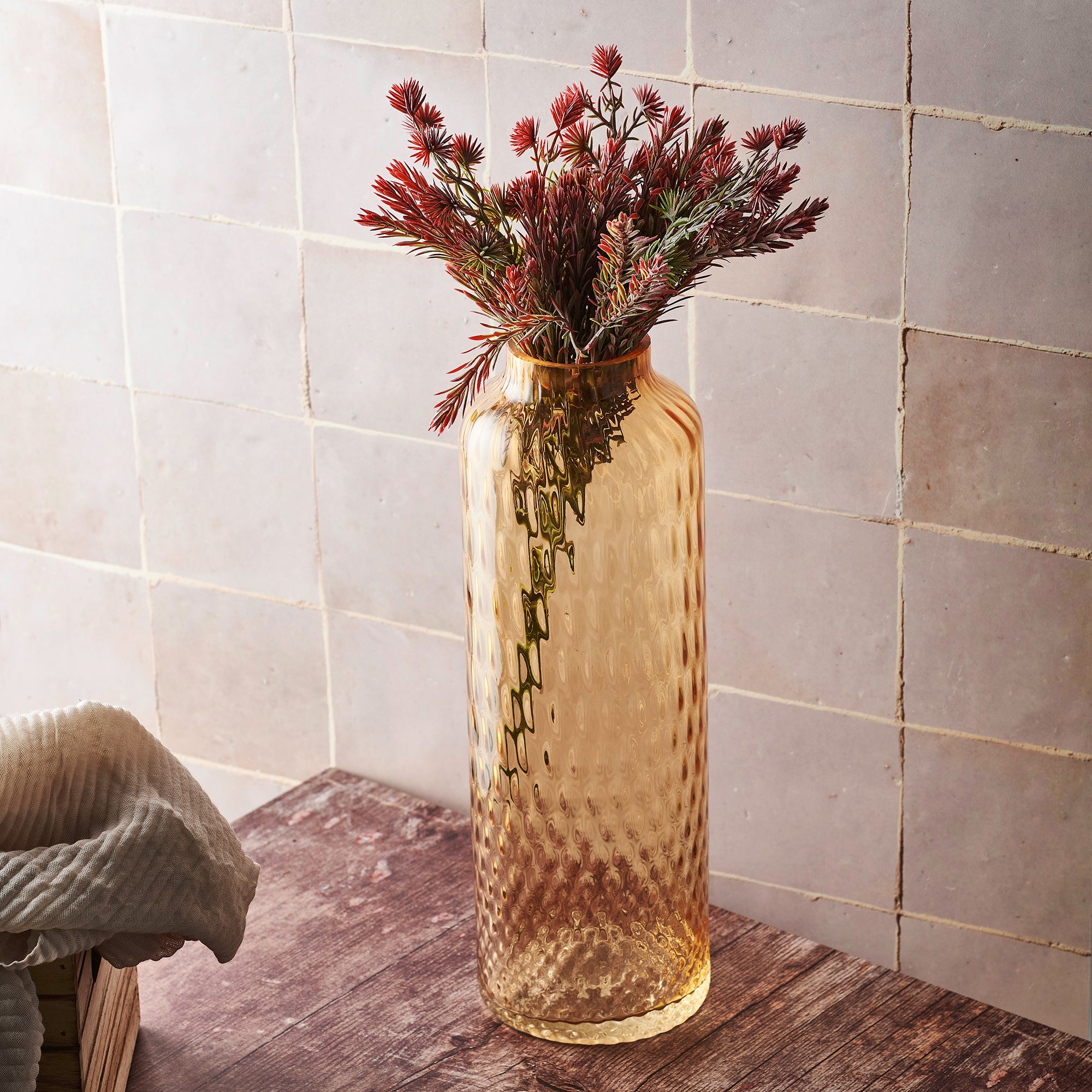 Vase artisanal BOTTIGLIA en verre de Murano 34 cm.