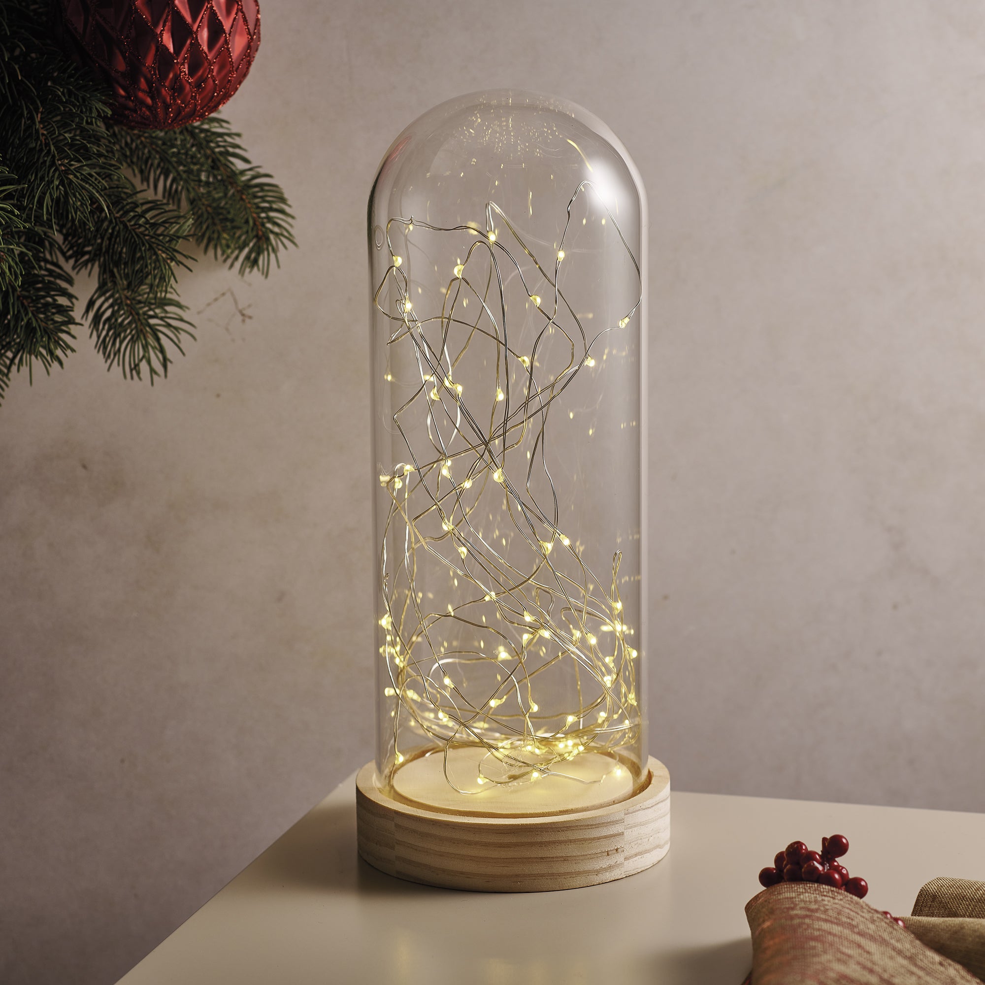 Glass case decoration with LED