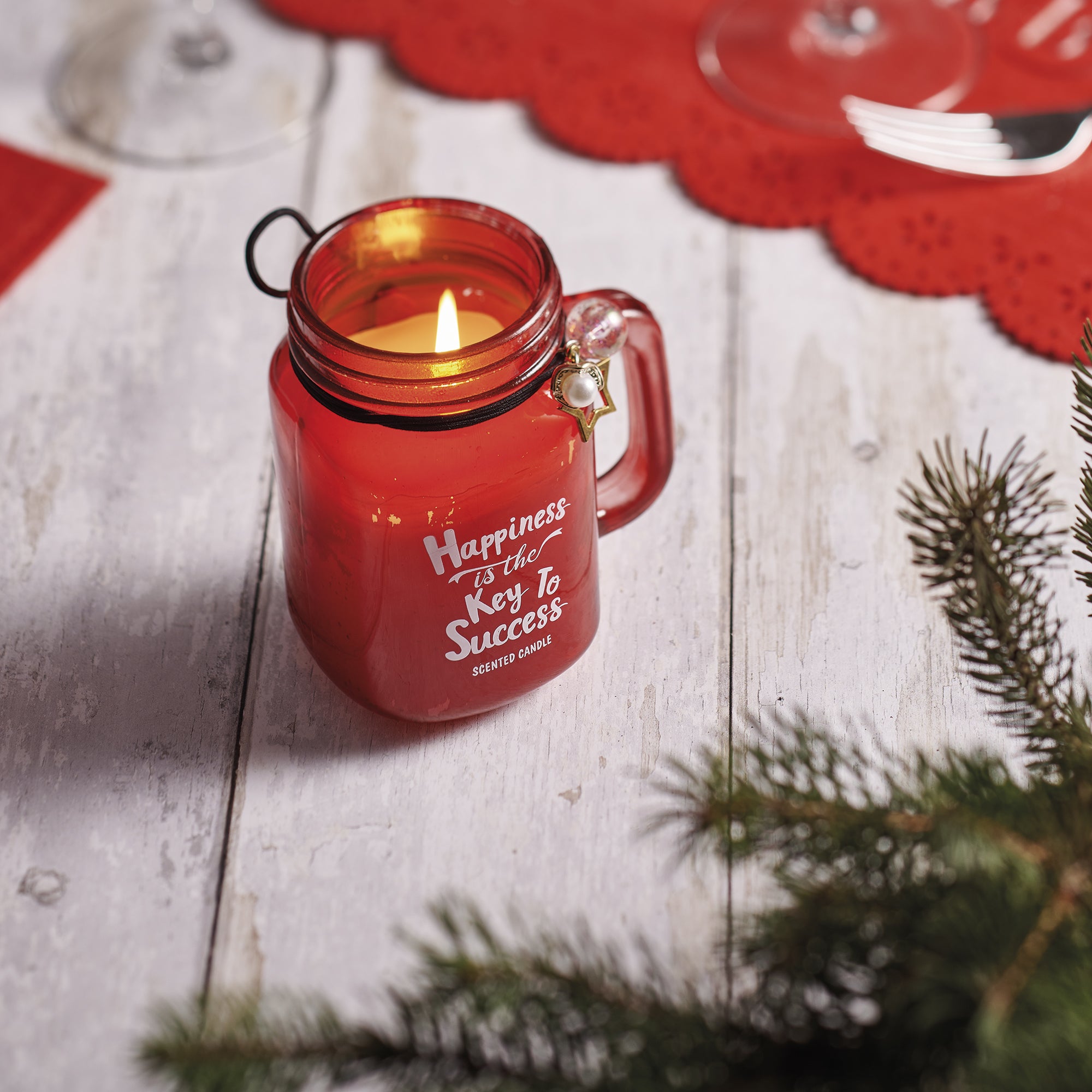 Scented candle in a jar