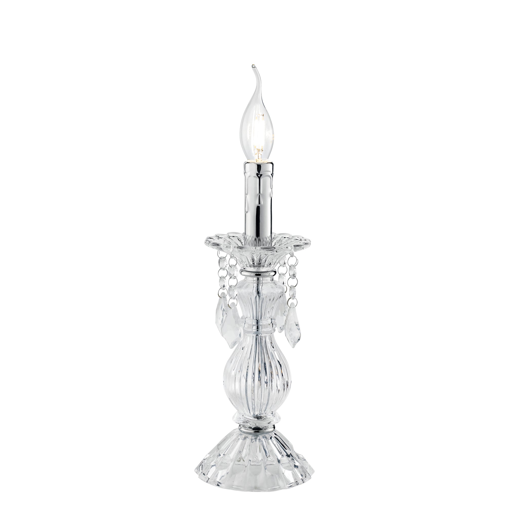 Lámpara de mesa CRISTALLO en vidrio con colgantes de cristal