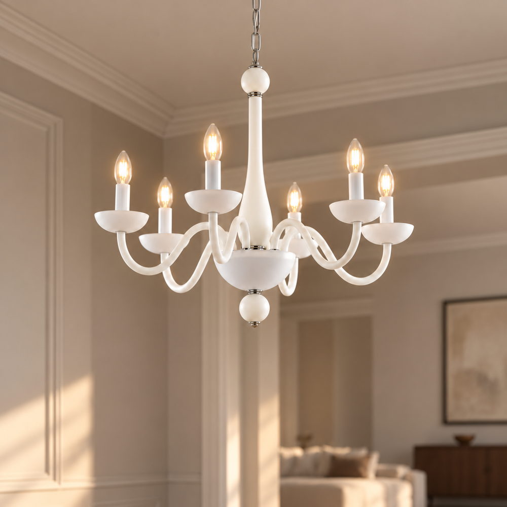 Lampadario ALFIERE in vetro soffiato, 6 luci