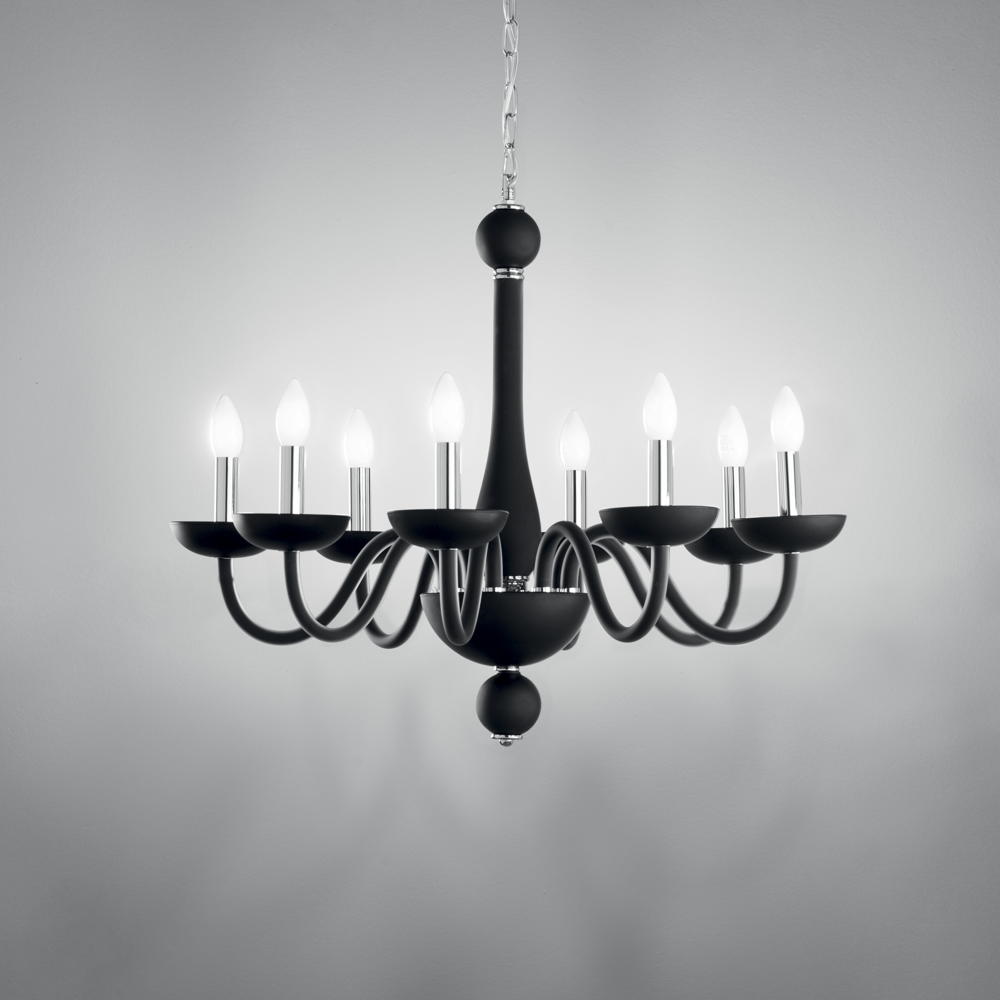 Lampadario ALFIERE in vetro soffiato, 8 luci