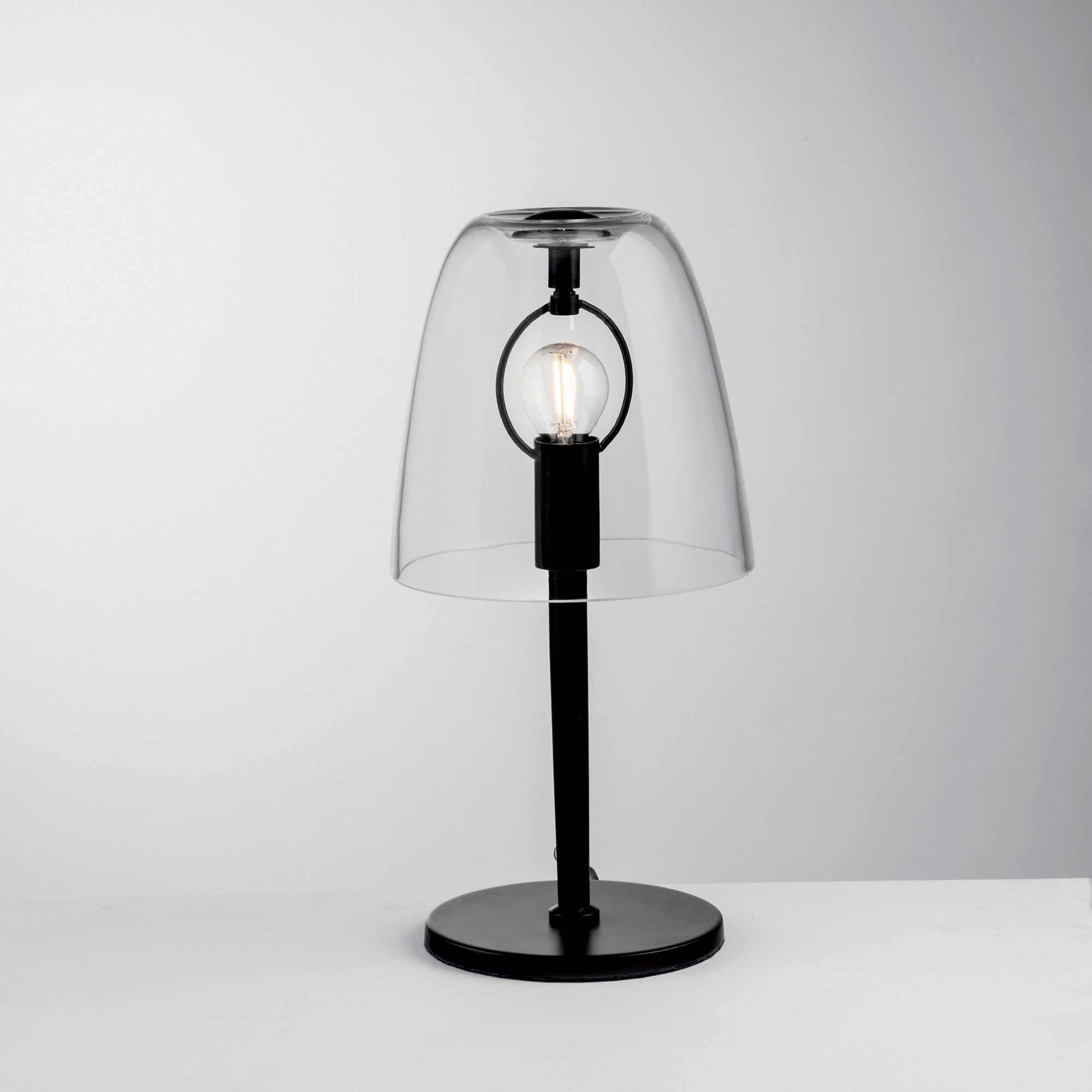 Lampada da tavolo ARES in vetro soffiato trasparente 36 cm