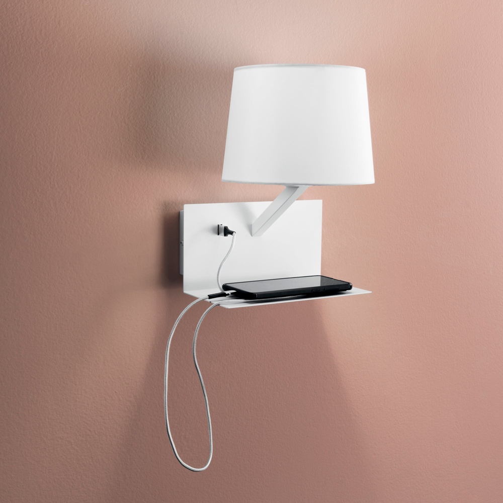 CIAK wall lamp in metal and fabric lampshade