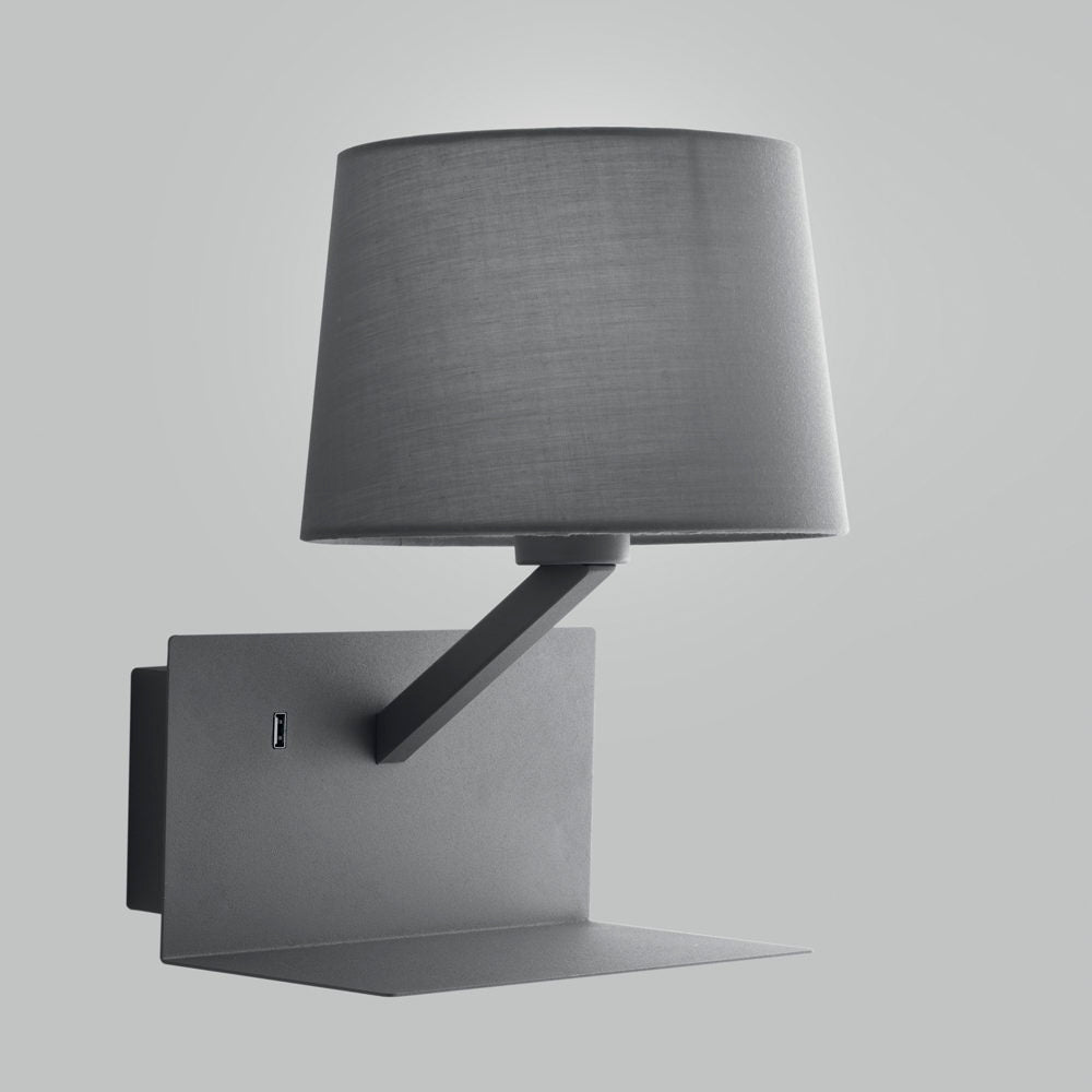 CIAK wall lamp in metal and fabric lampshade