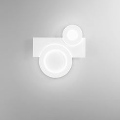 Plafoniera LED Collage singola bianca - sfondo grigio