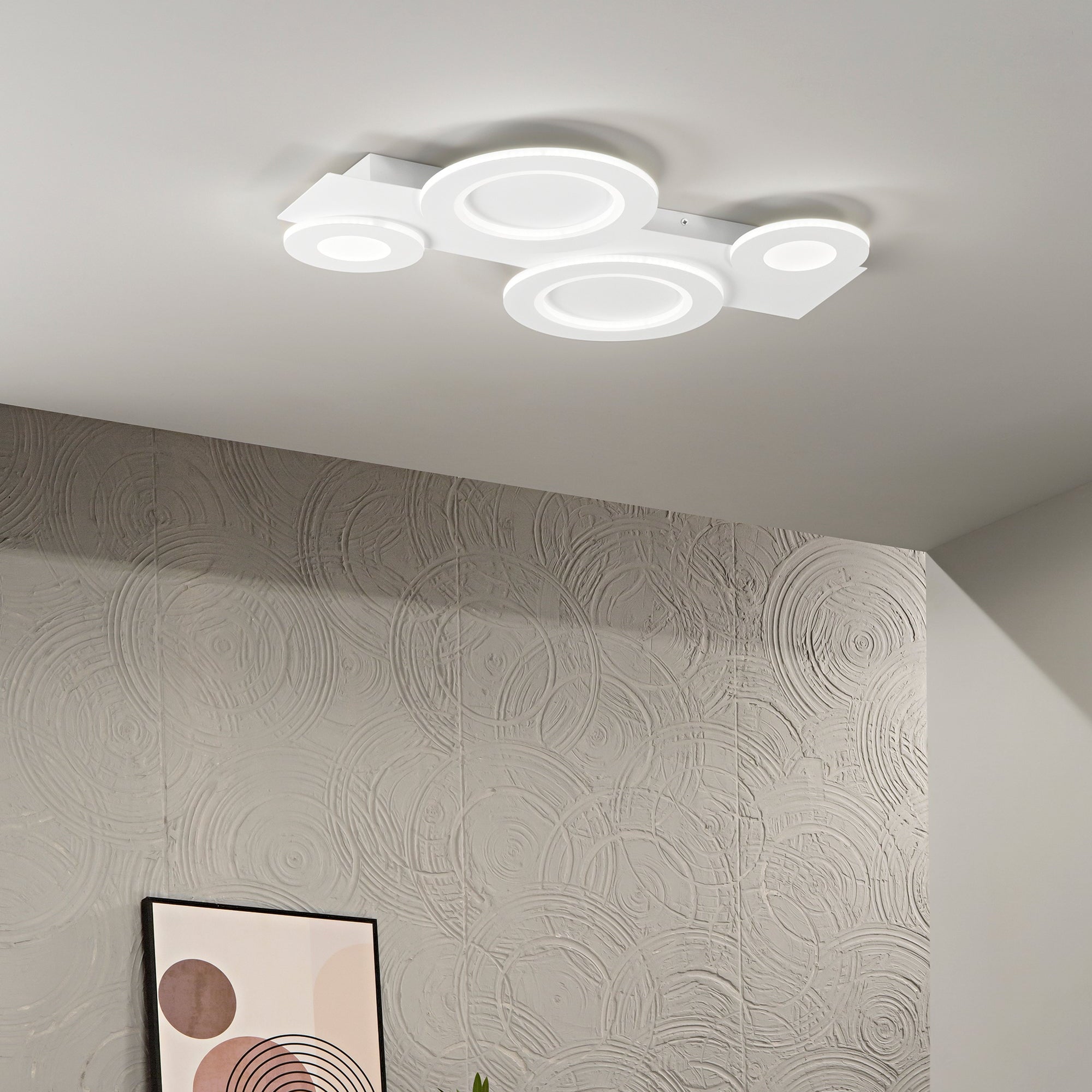 Plafoniera LED Collage doppia bianca - foto ambientata