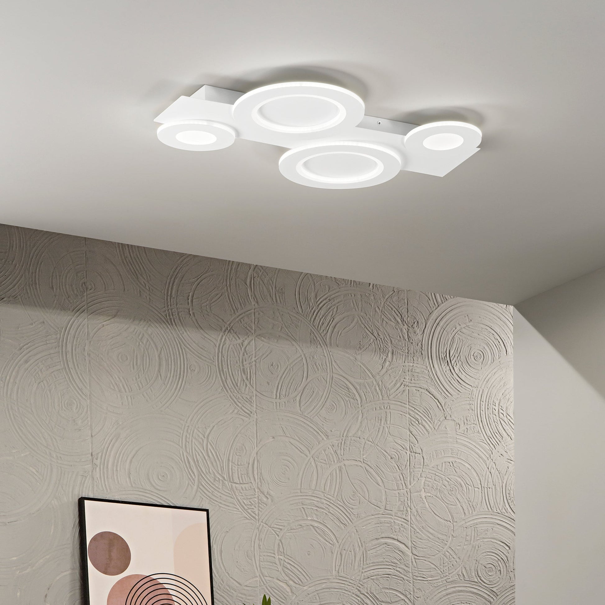 Plafoniera LED Collage doppia bianca - foto ambientata