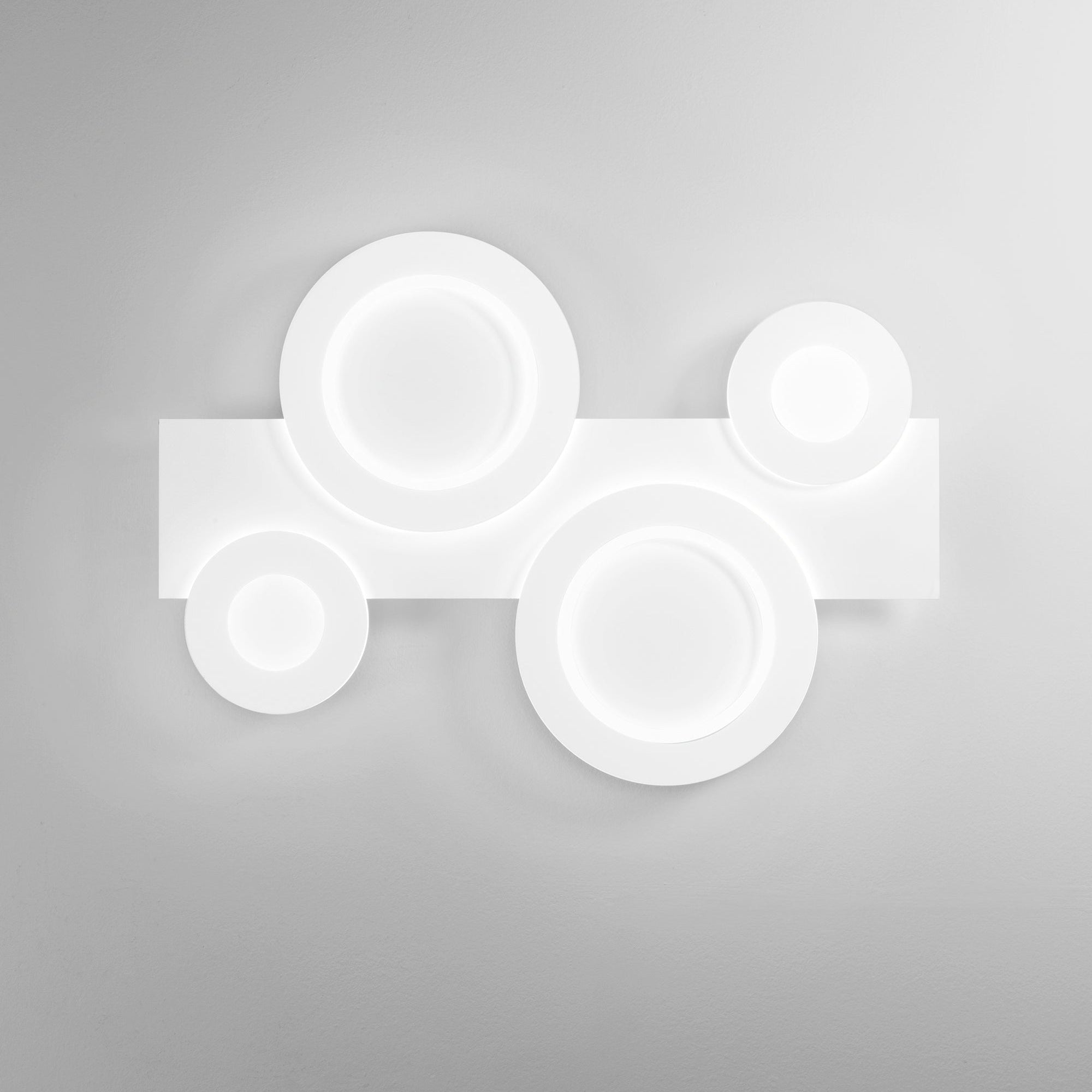 Plafoniera LED Collage doppia bianca - sfondo grigio