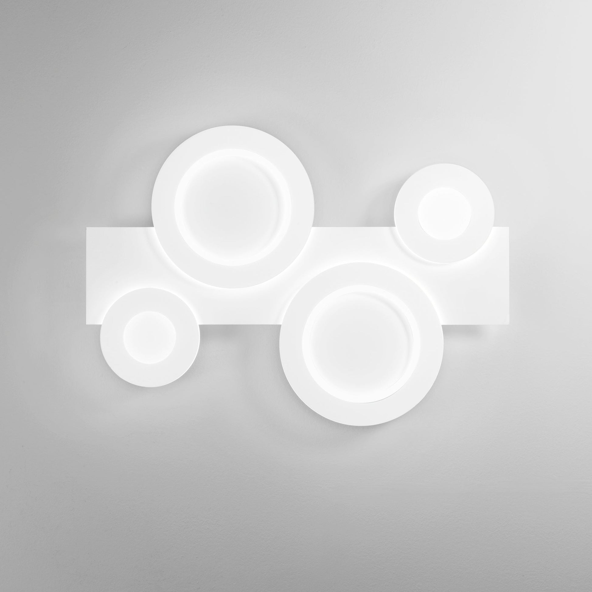 Plafoniera LED Collage doppia bianca - sfondo grigio