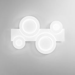 Plafoniera LED Collage doppia bianca - sfondo grigio