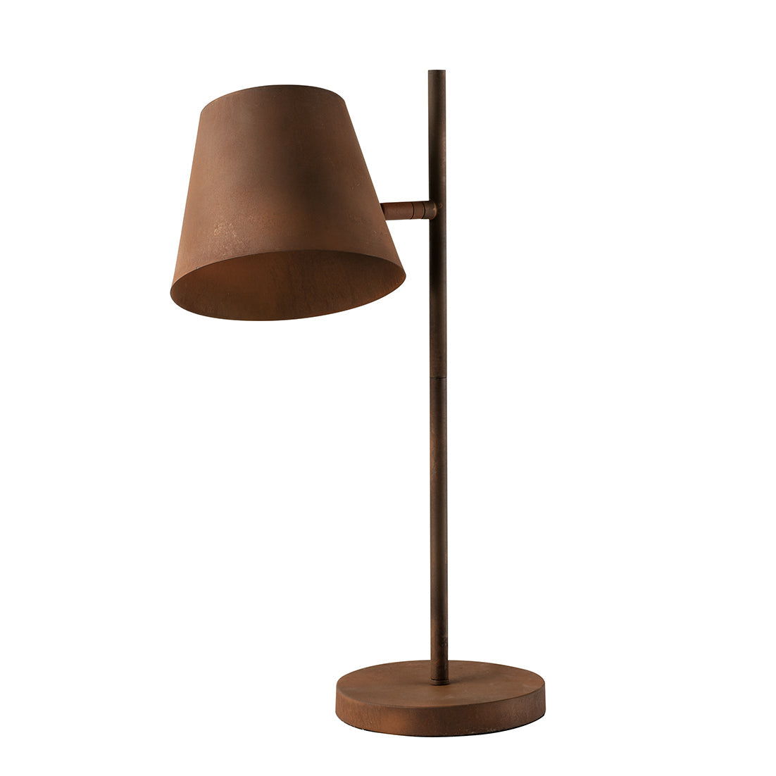 Lampe de table COLT en métal brut gris ou rouille
