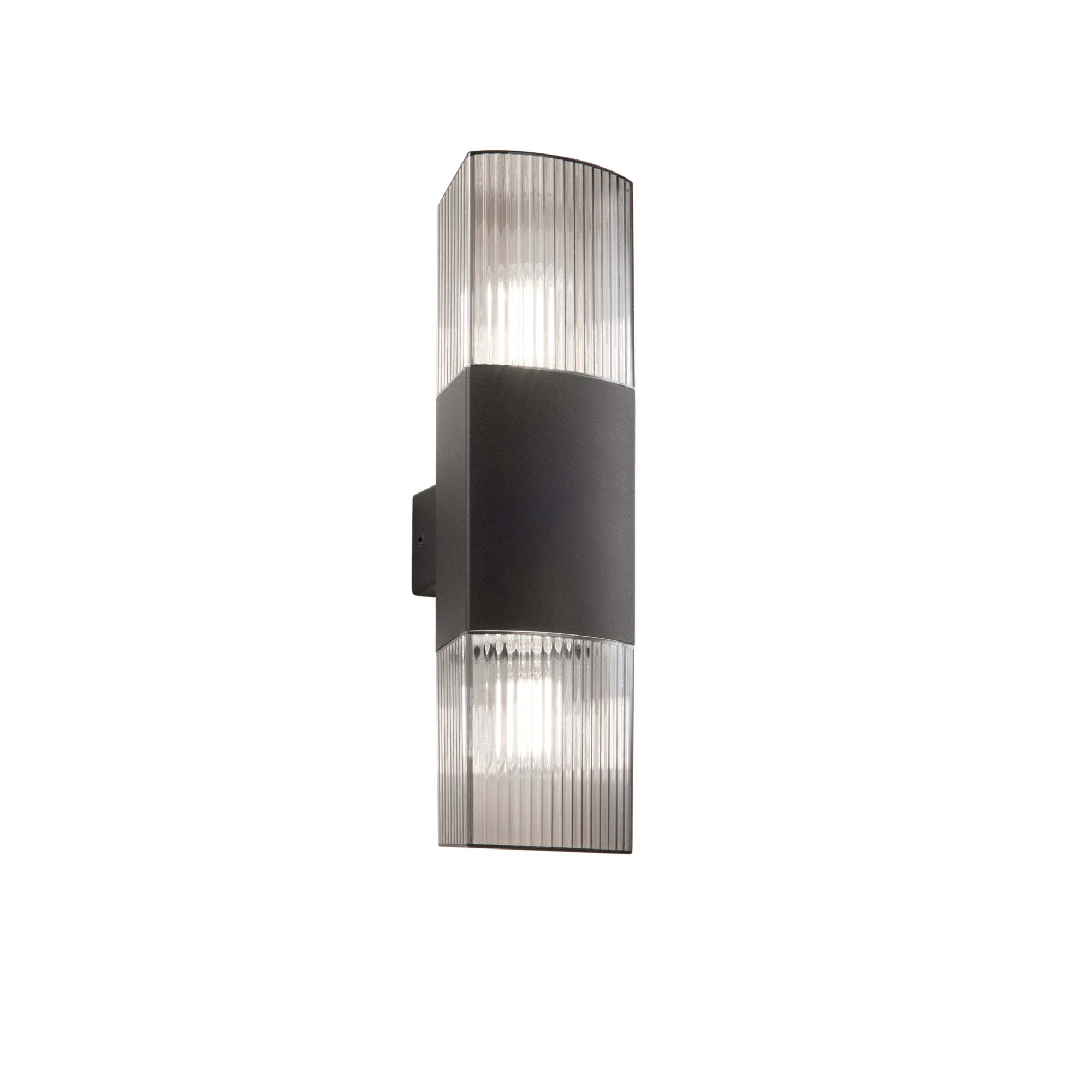 DARK Outdoor Wall Lamp In Stainless Steel With Polycarbonate Diffuser Double Emission 2XE27