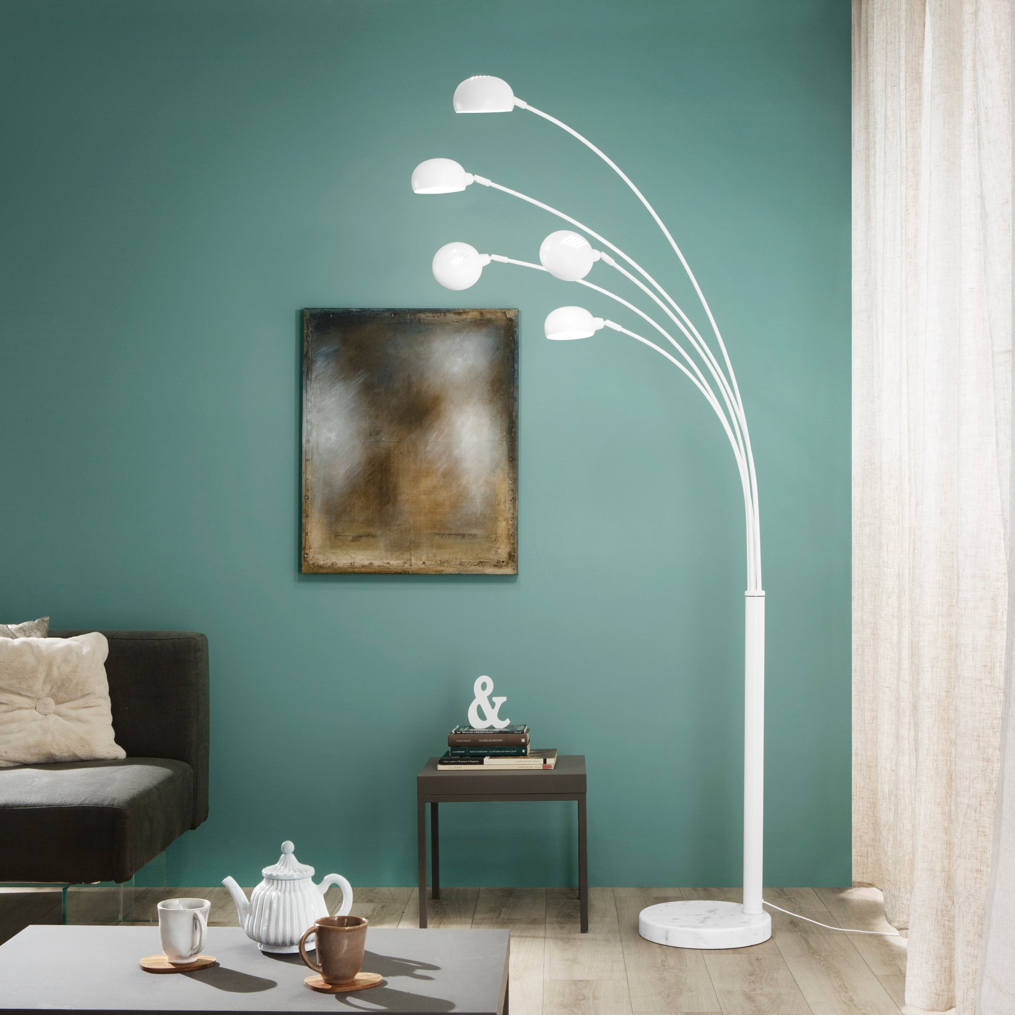 Piantana ERACLE in metallo con punti luce orientabili e base in marmo - FT-FeelThe