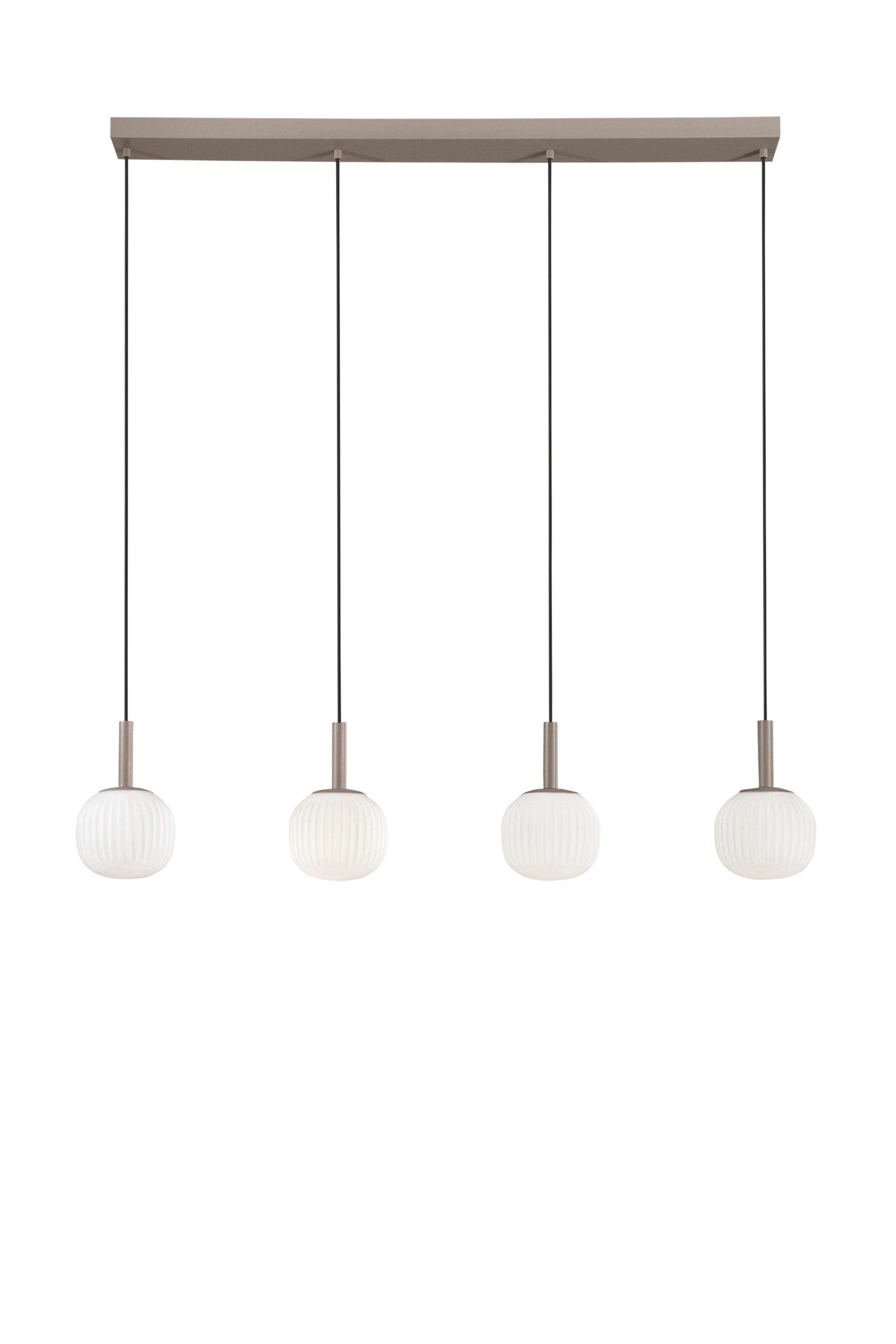 Sospensione e lume ERIS in metallo marrone sabbia e vetro bianco latte | FT Feel The