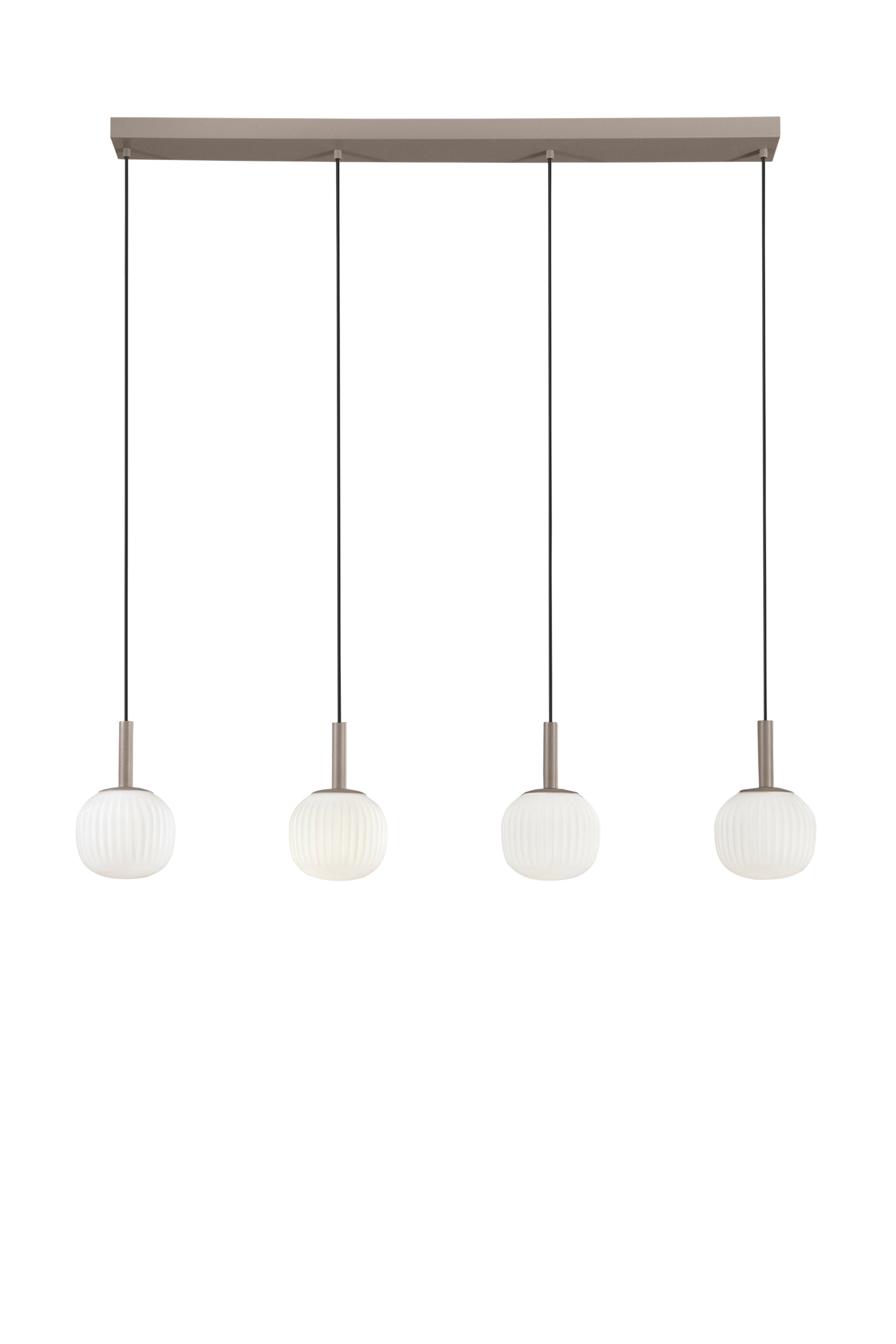 Sospensione e lume ERIS in metallo marrone sabbia e vetro bianco latte | FT Feel The
