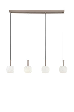 Sospensione e lume ERIS in metallo marrone sabbia e vetro bianco latte | FT Feel The