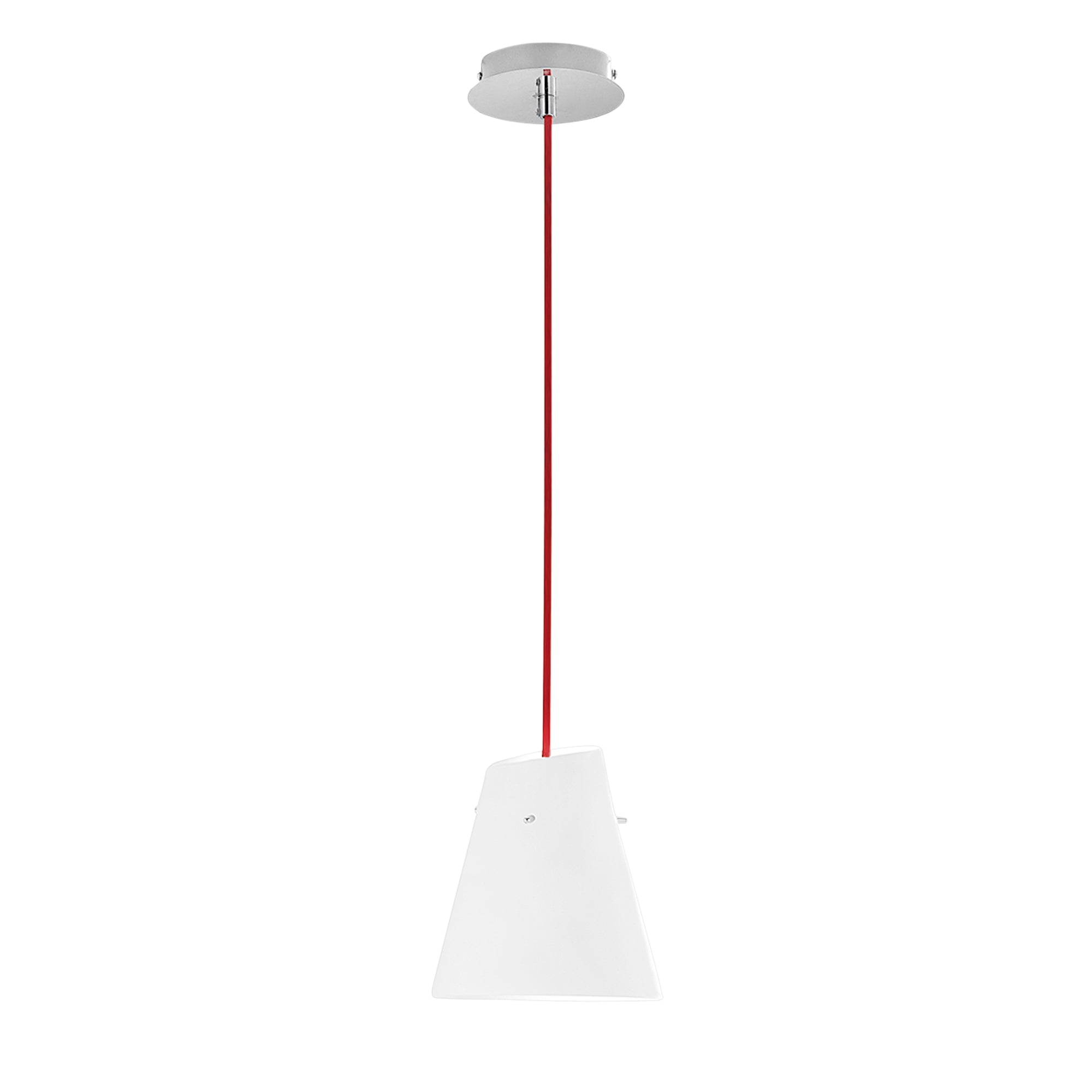 ERMES lámpara de suspensión con cable de tela rojo o PVC negro (1XE27)