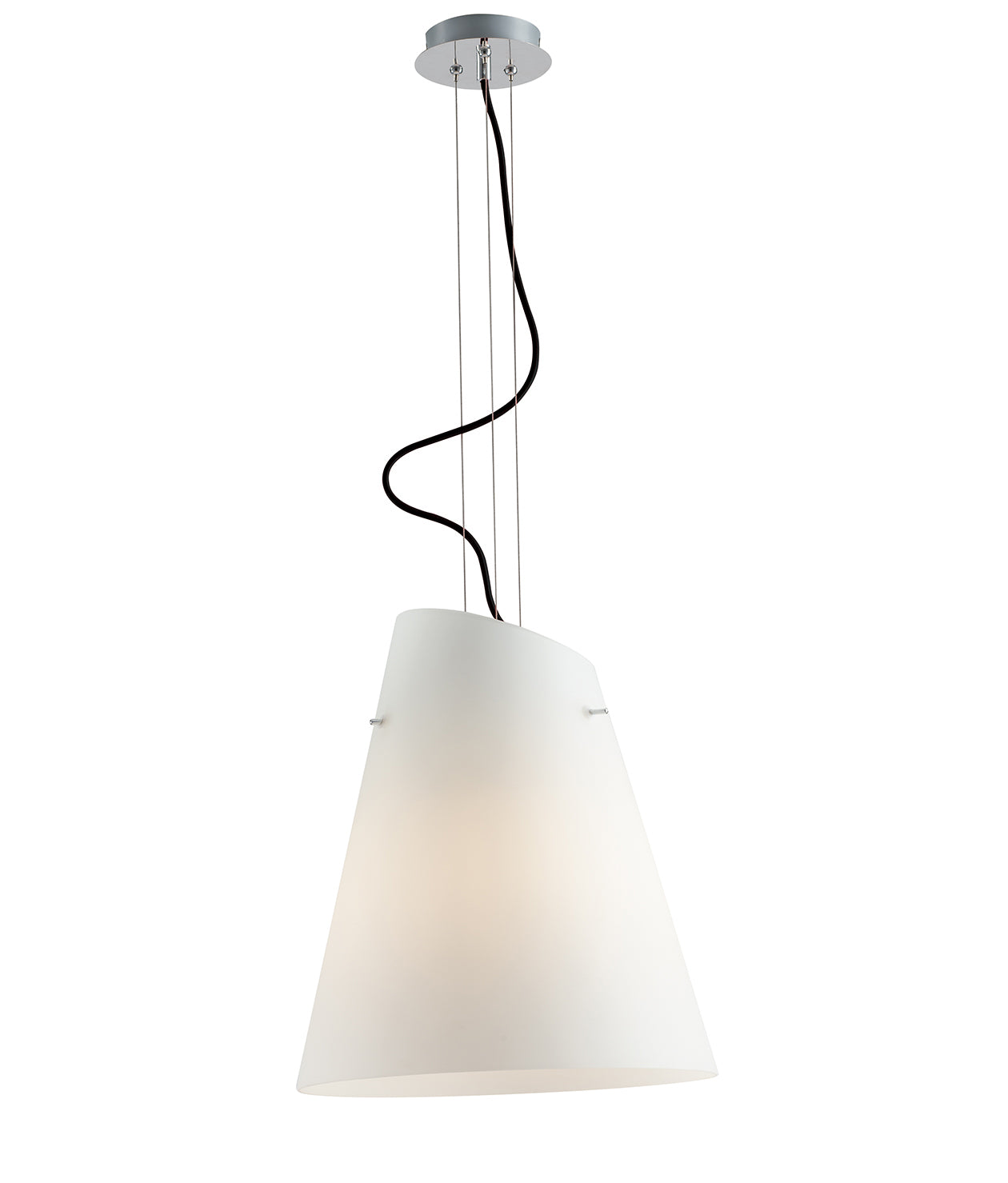 Lustre suspension ERMES avec tissu rouge ou câble PVC noir (3XE27)