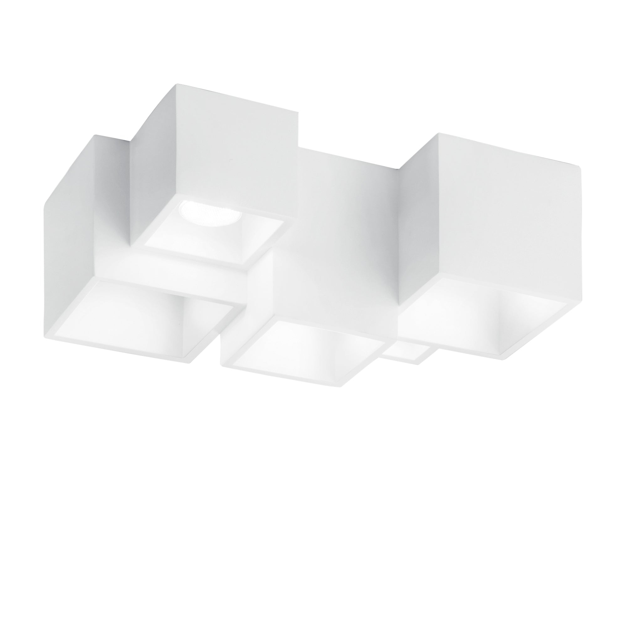 Plafoniera FOSTER in gesso bianco verniciabile punti luce multipli - FT-FeelThe