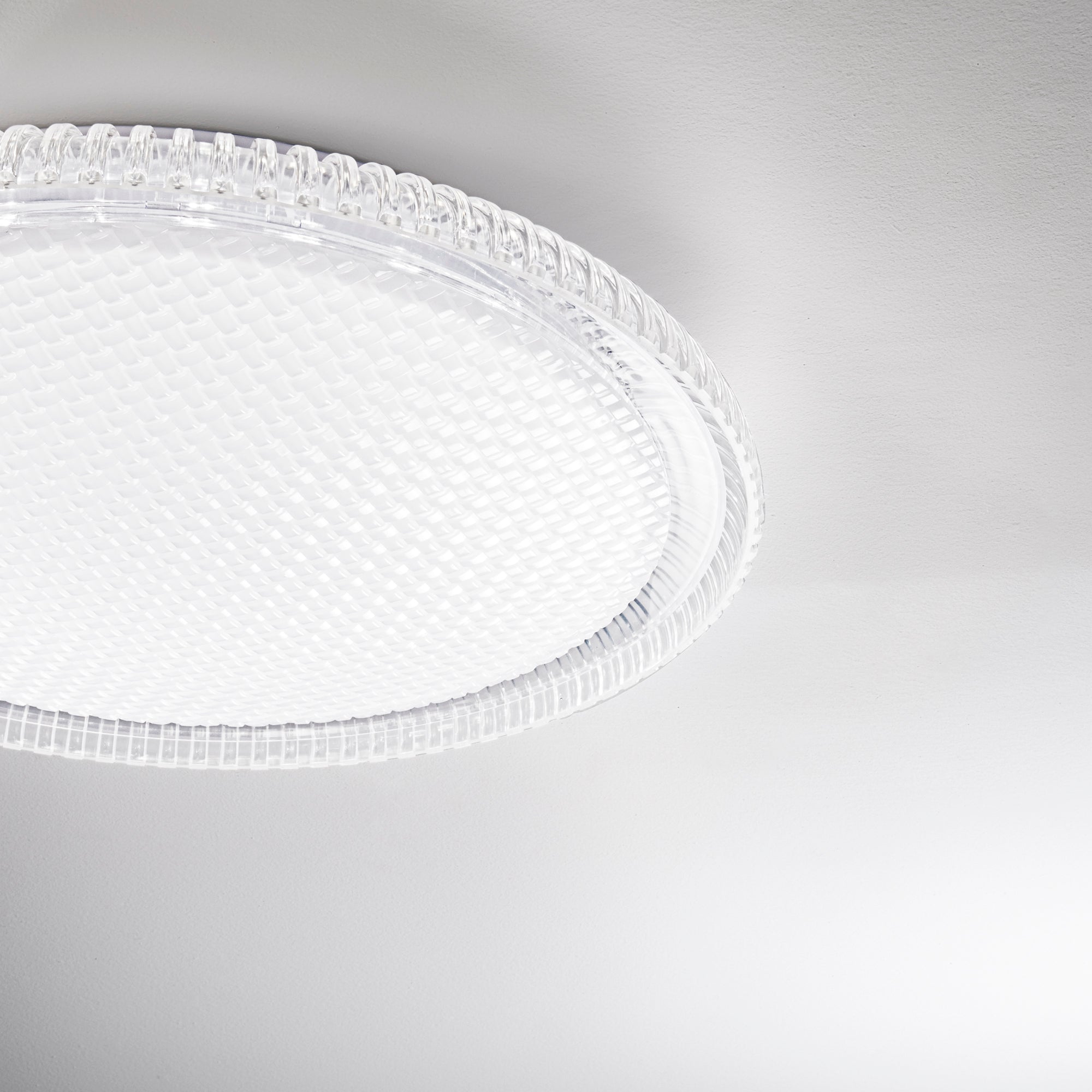 Plafoniera LED FROZEN in metallo e acrilico bianco con funzione CCT 60 cm. - FT-FeelThe