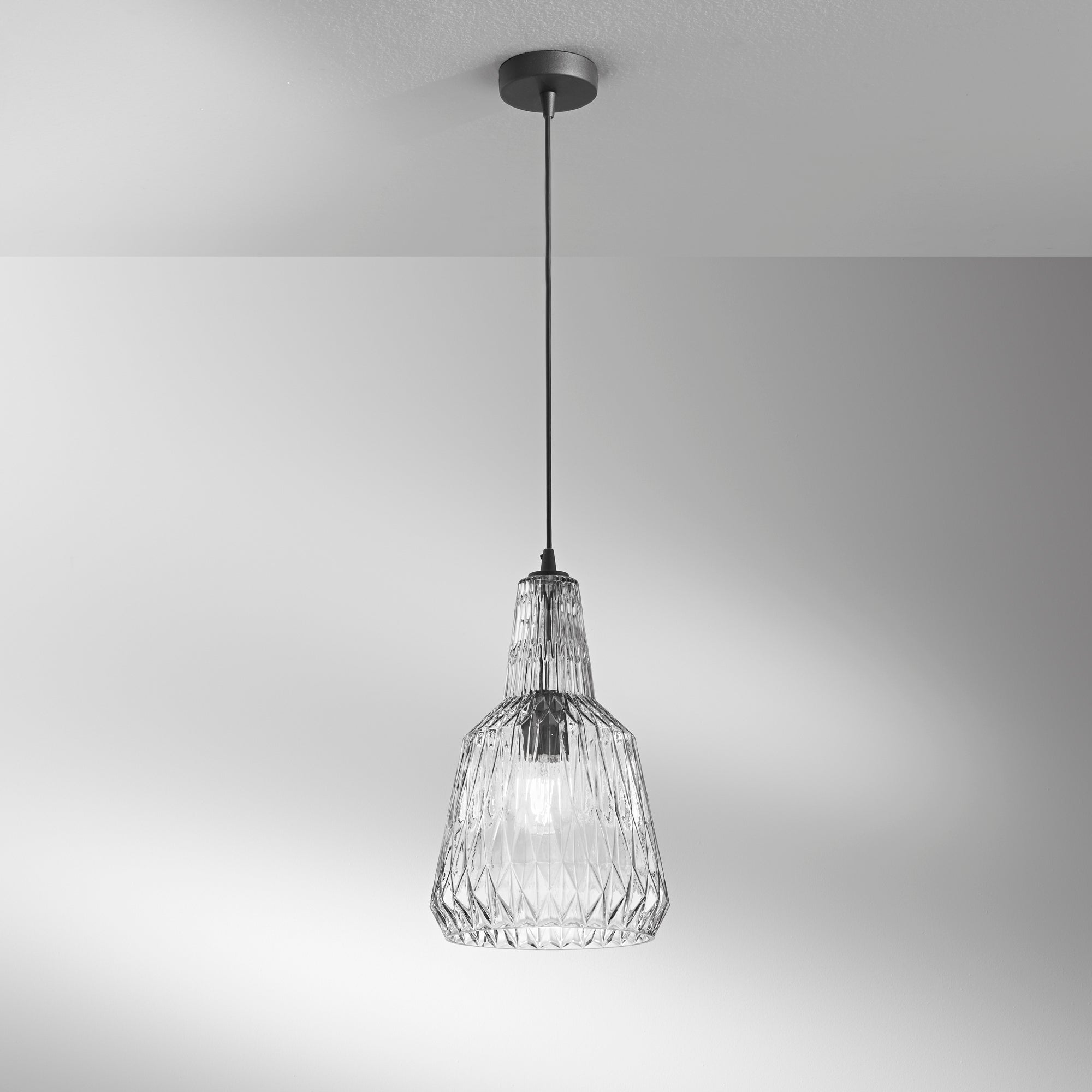 Sospensione GALWAY in vetro cristallo sfaccettato - FT-FeelThe