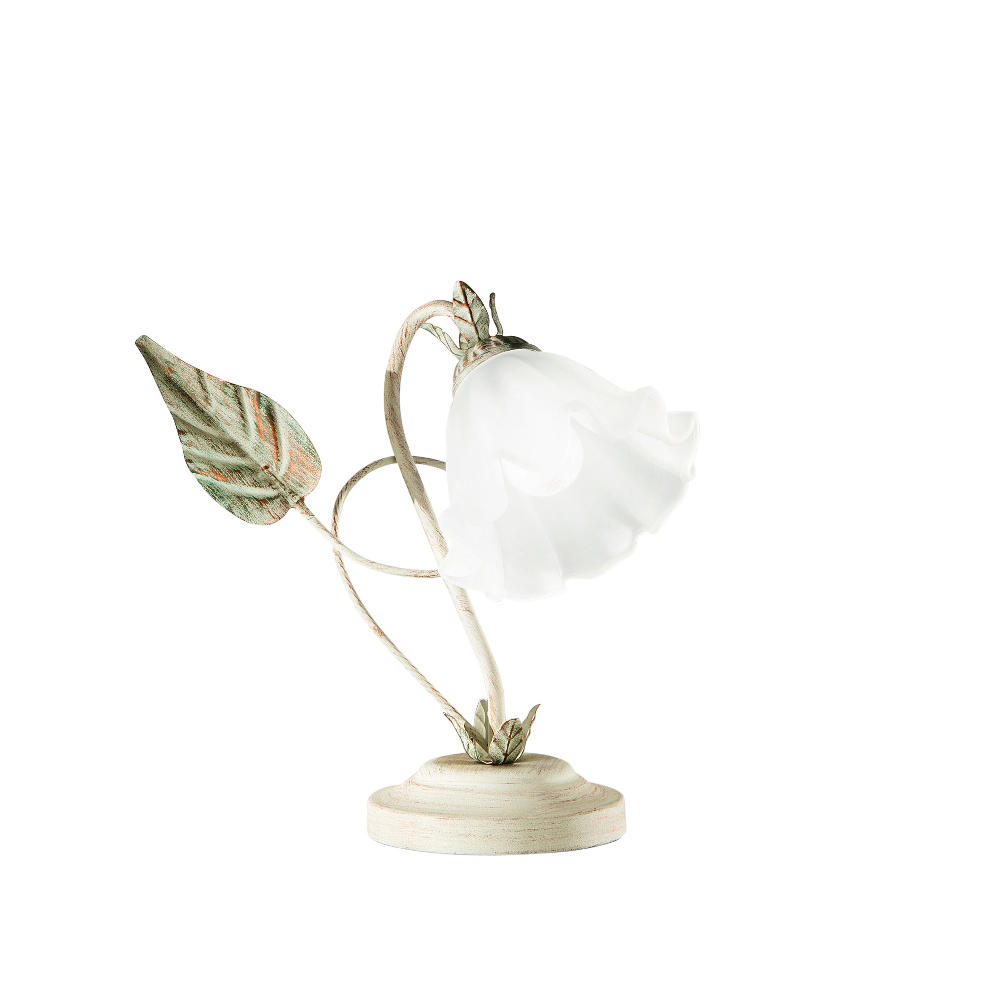 ISOTTA table lamp in ivory metal and white glass diffuser