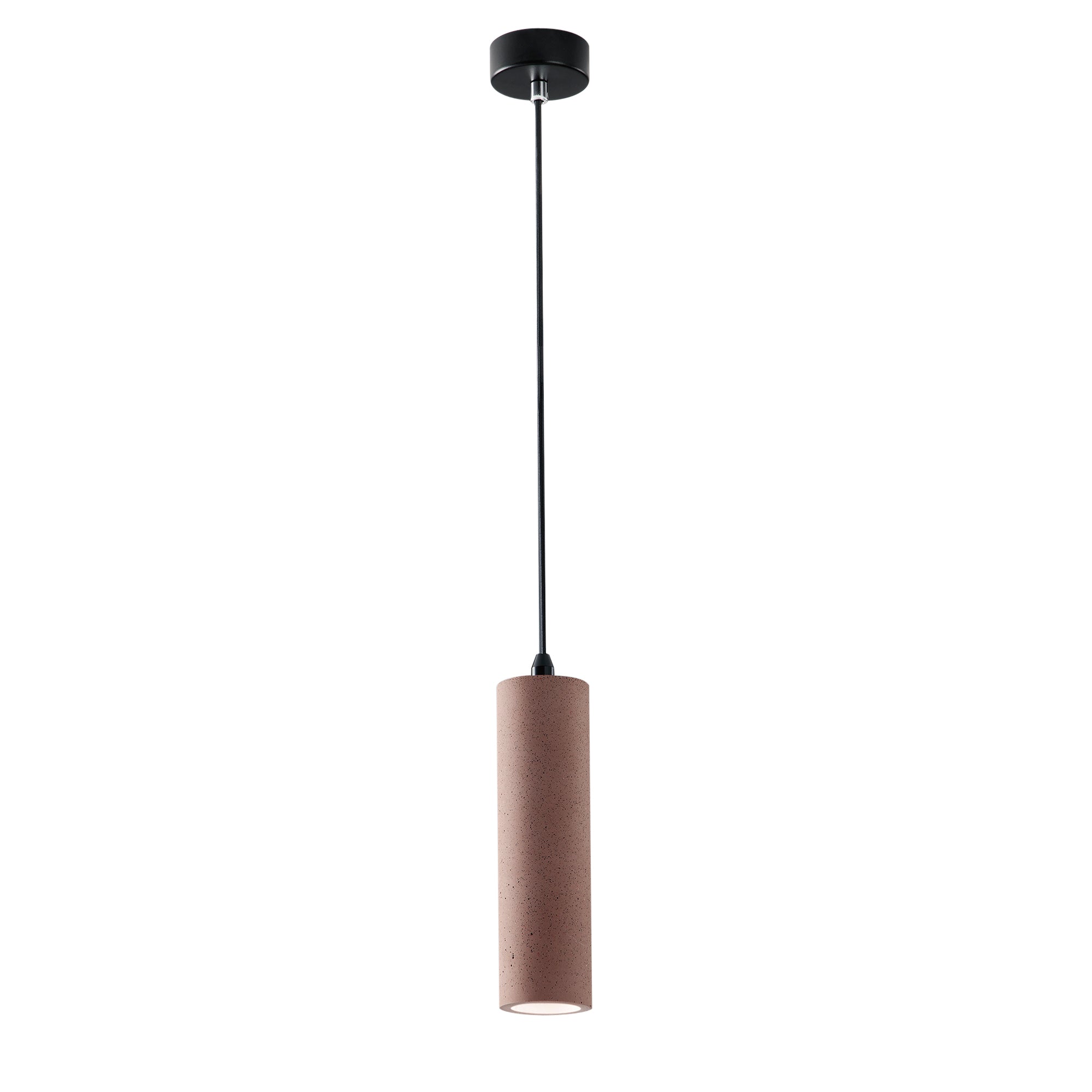Lámpara de suspensión Kruk con estructura tubular en hormigón natural (1XGU10)