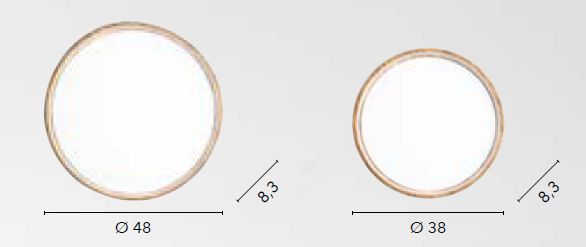 Plafoniera LED MADERA in metallo effetto legno 22W con interruttore CCT 40 cm. - FT-FeelThe