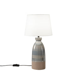 Lampada da tavolo NAVAJO in ceramica tortora con paralume in tessuto 49 cm. - FT-FeelThe