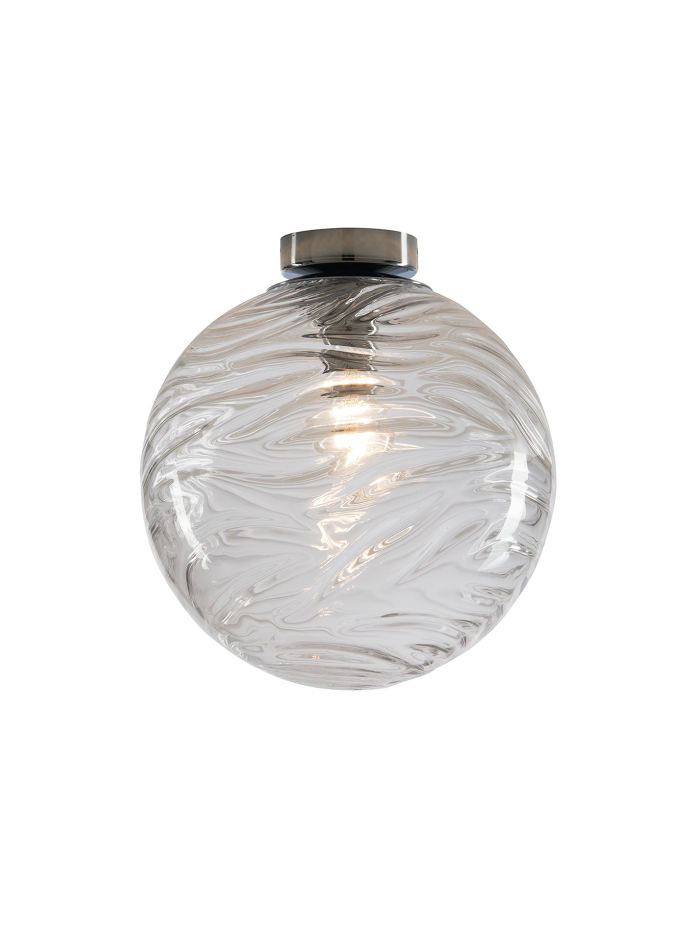NEREIDE, lámpara de techo esférica de vidrio con ondas concéntricas